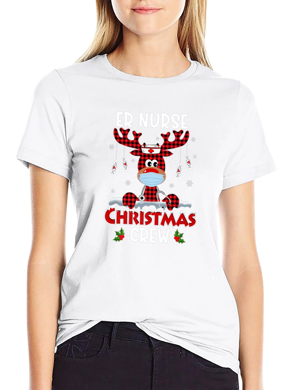 ER Nurse Christmas Crew Graphic Tee