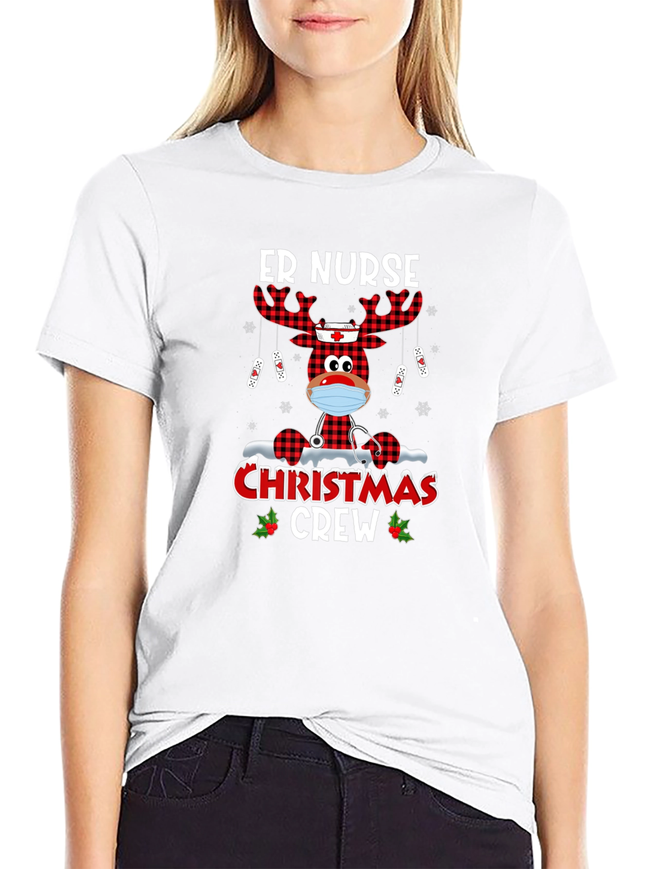 ER Nurse Christmas Crew Graphic Tee