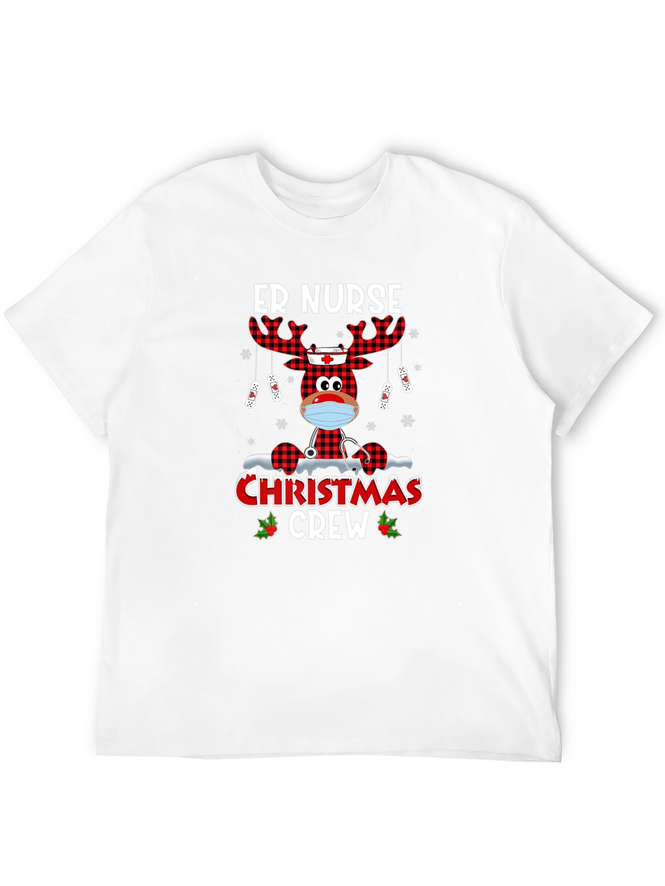 ER Nurse Christmas Crew Graphic Tee