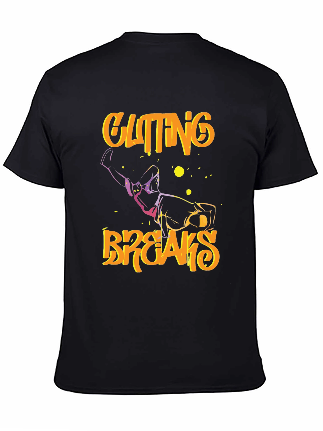 Cutting Breaks Graphic Print Black T-Shirt