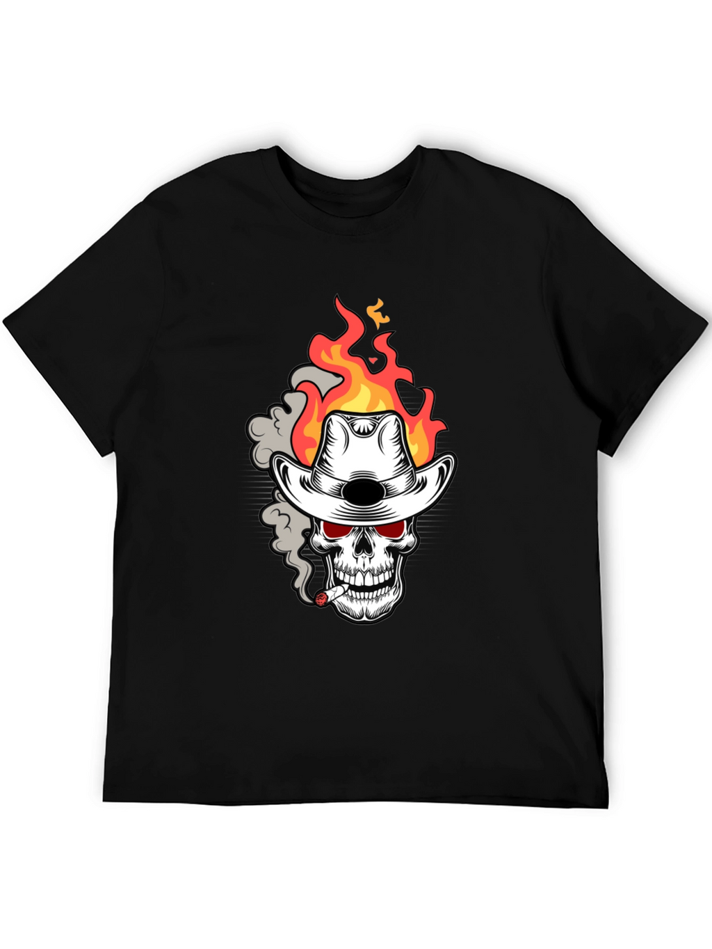 Flaming Skull Cowboy T-Shirt
