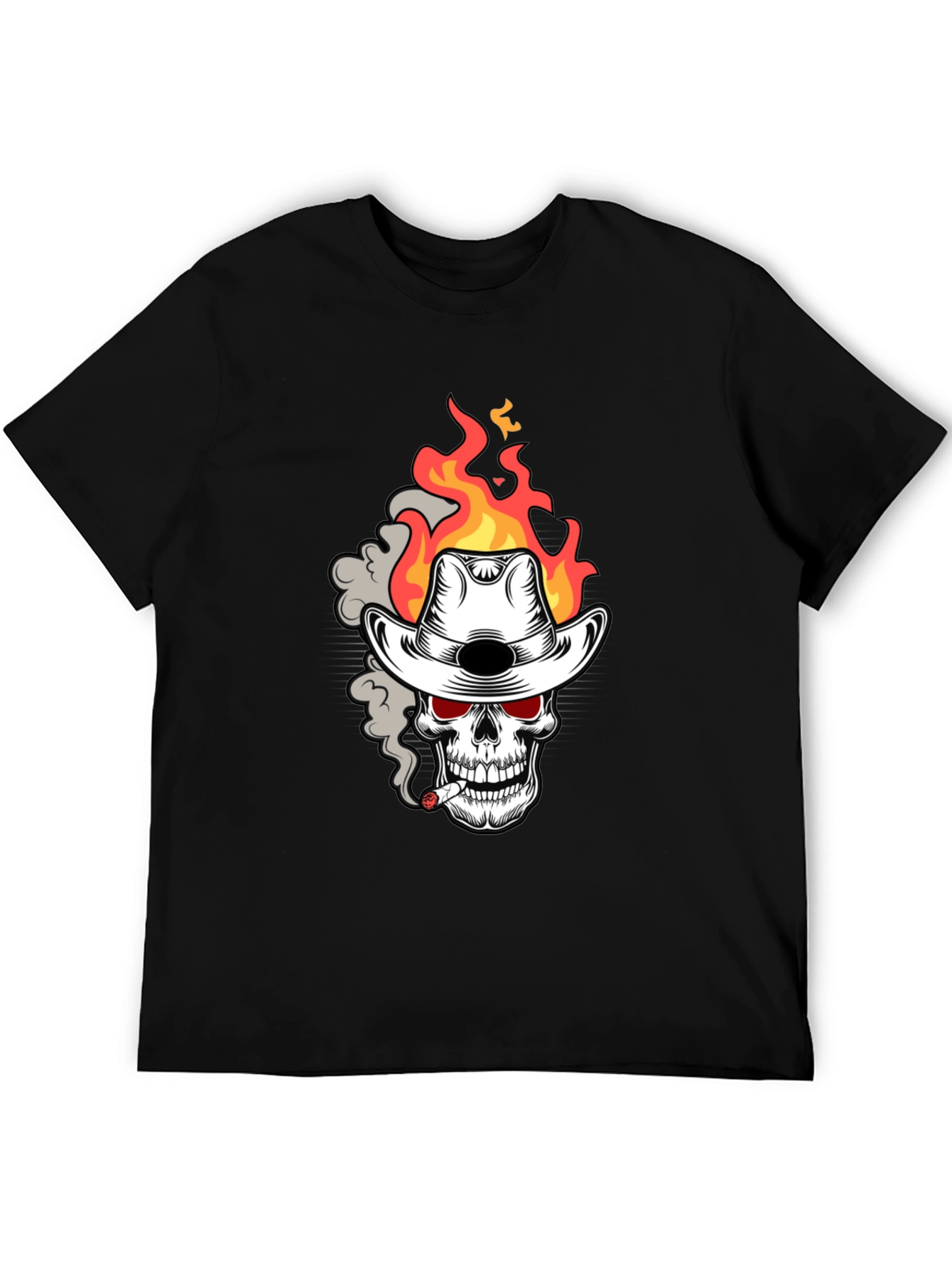 Flaming Skull Cowboy T-Shirt