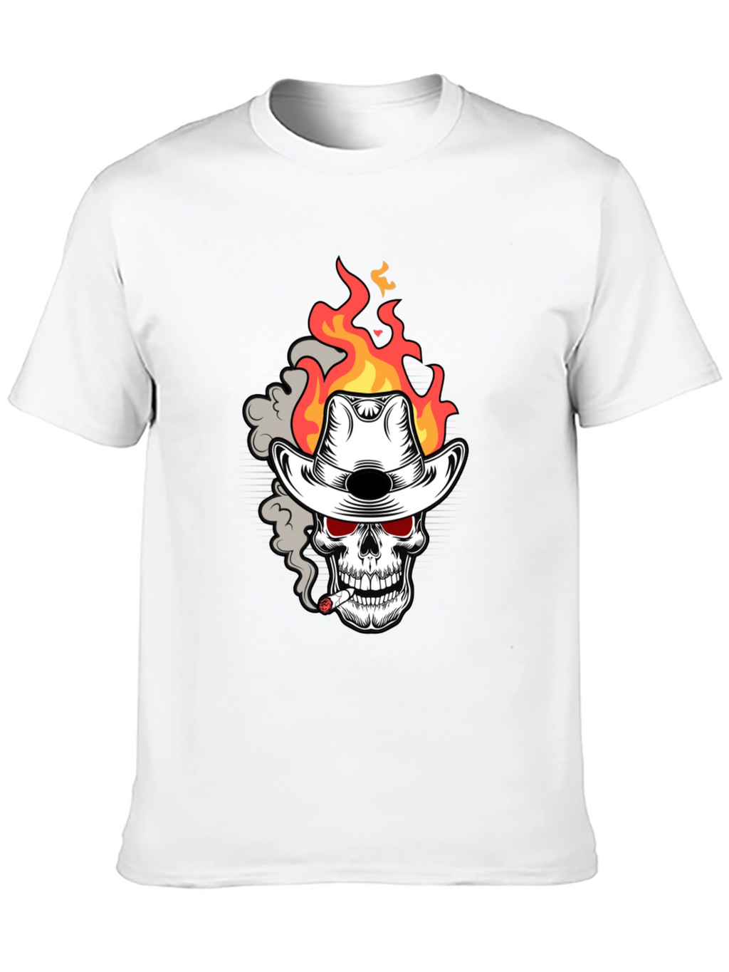 Flaming Skull Cowboy T-Shirt