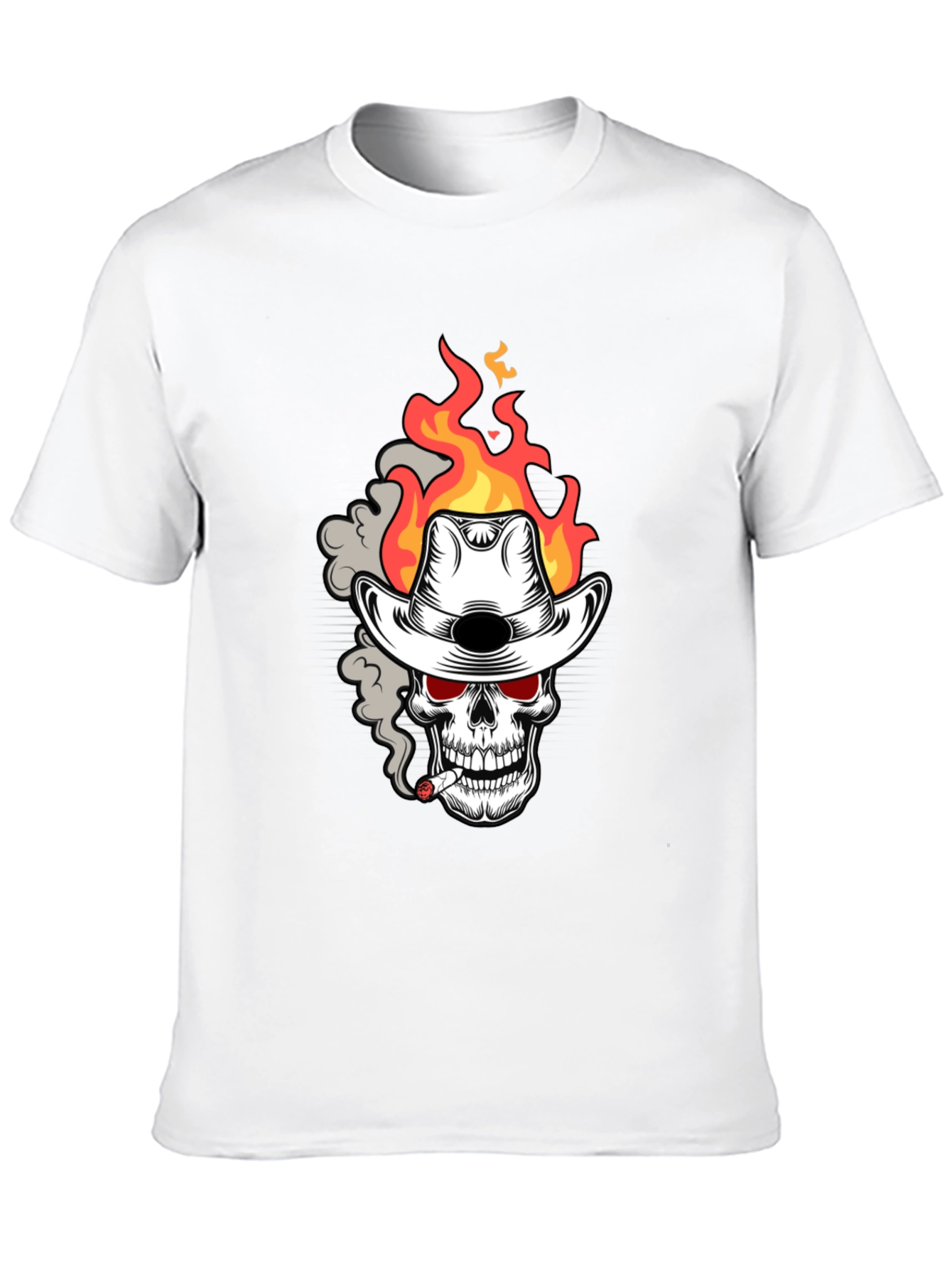 Flaming Skull Cowboy T-Shirt