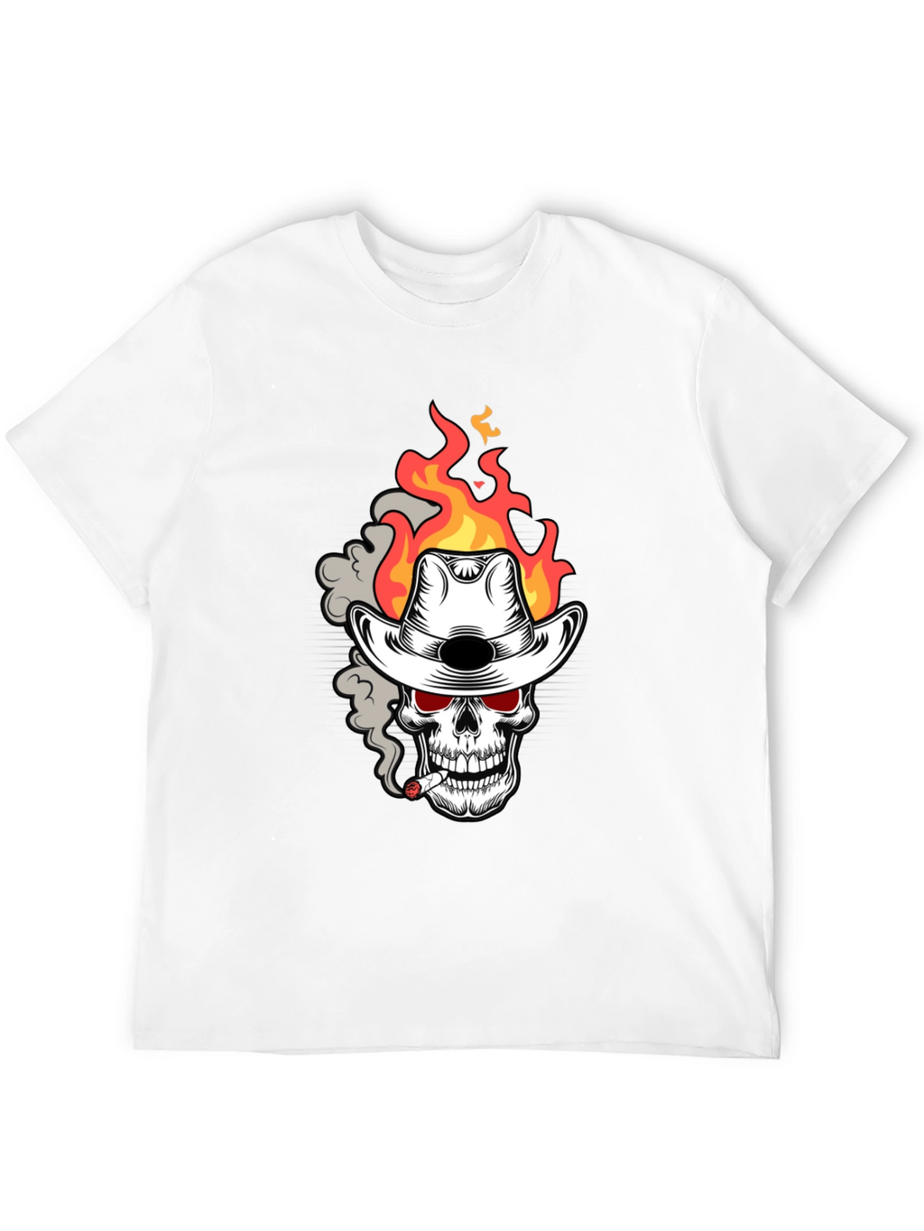 Flaming Skull Cowboy T-Shirt