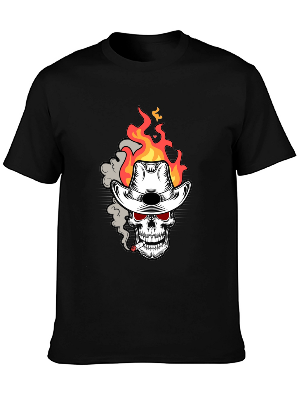 Flaming Skull Cowboy T-Shirt
