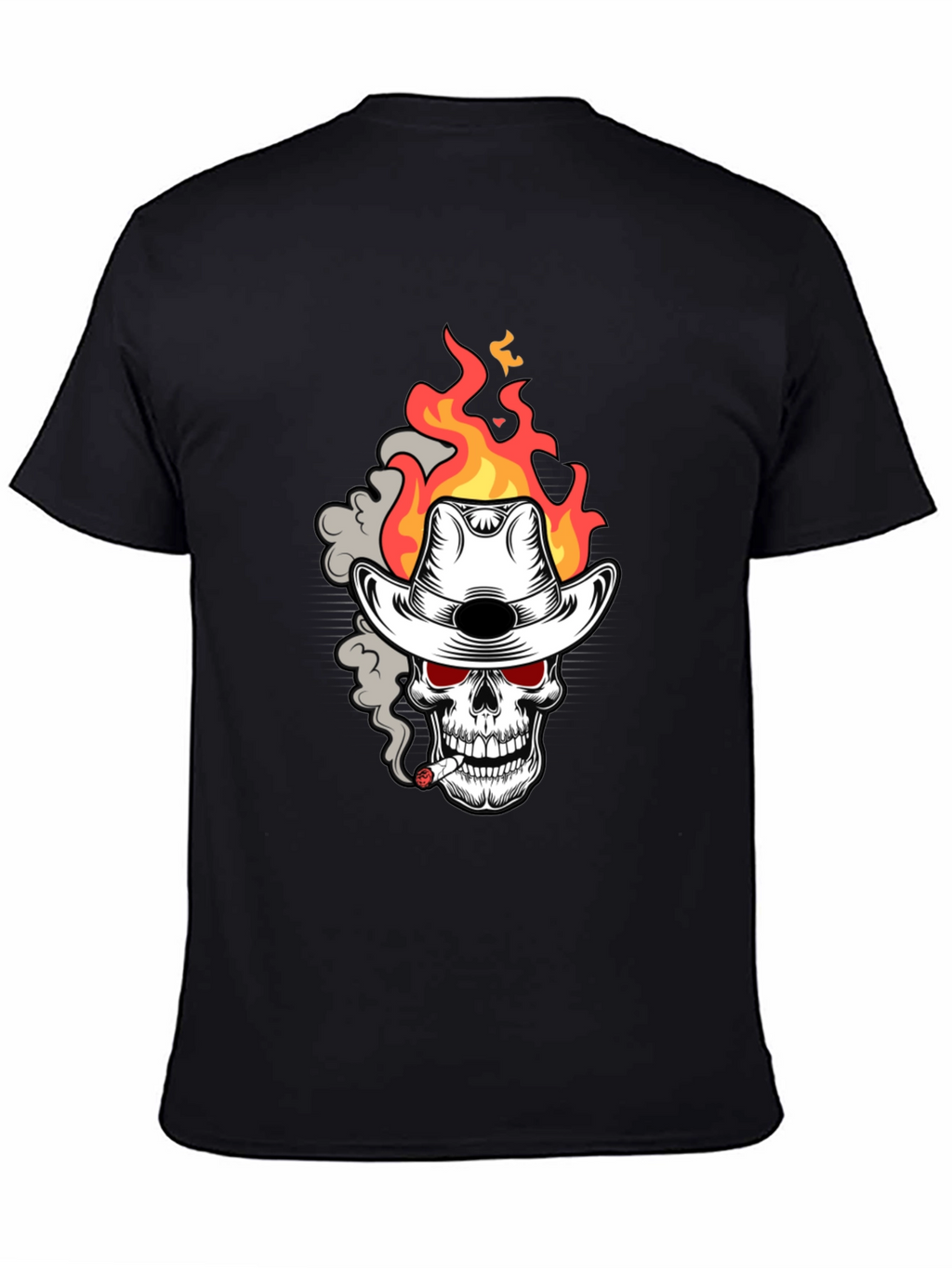 Flaming Skull Cowboy T-Shirt