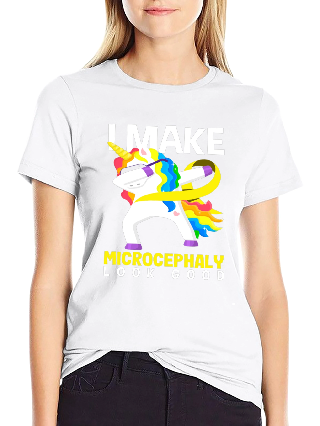 Microcephaly Awareness Dabbing Unicorn T-Shirt