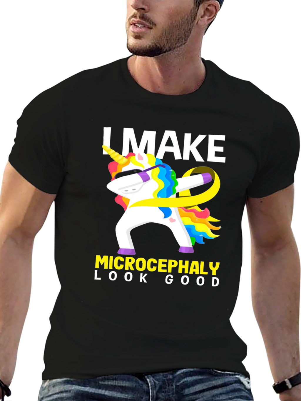 Microcephaly Awareness Dabbing Unicorn T-Shirt