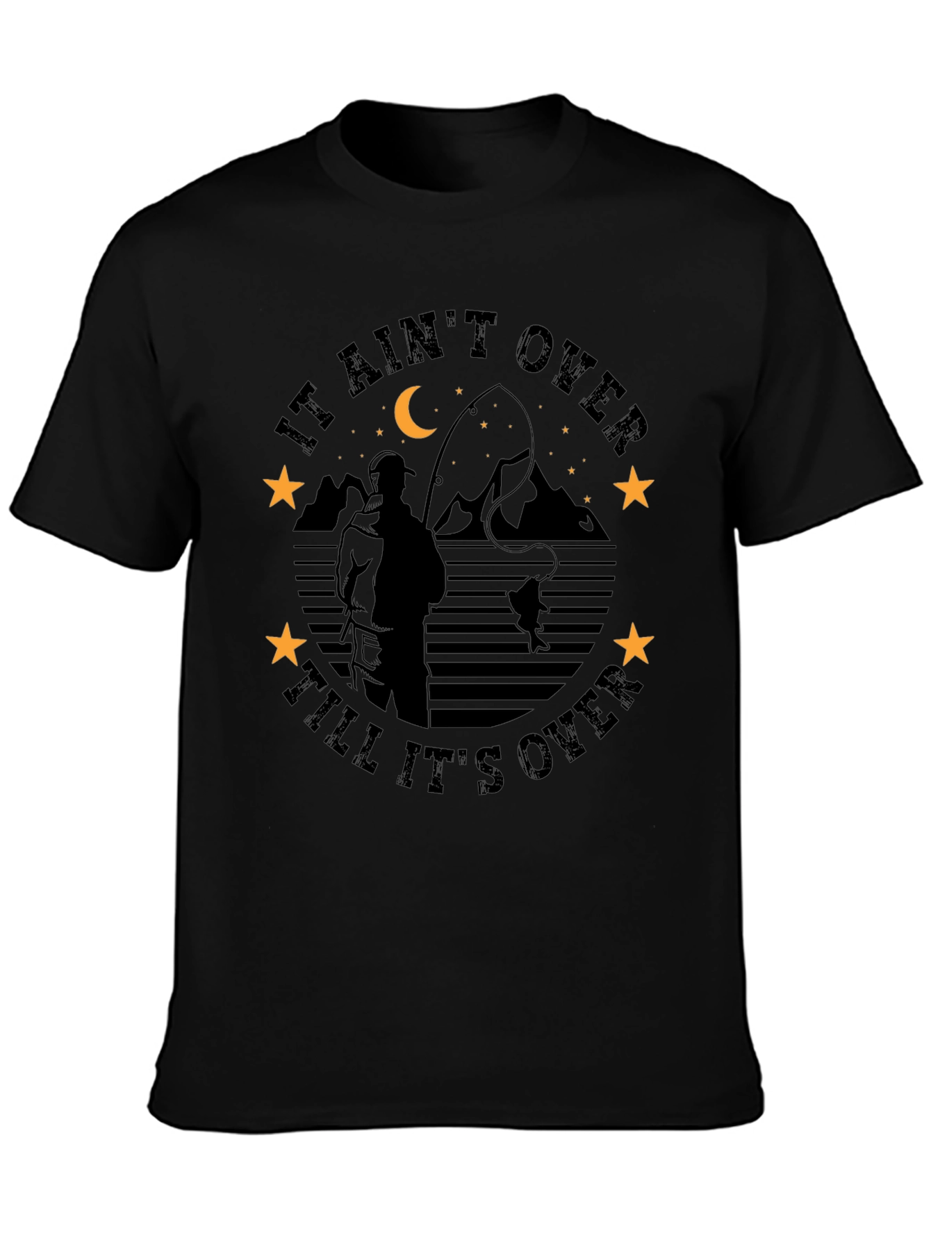 Fishing Silhouette T-Shirt - It Aint Over
