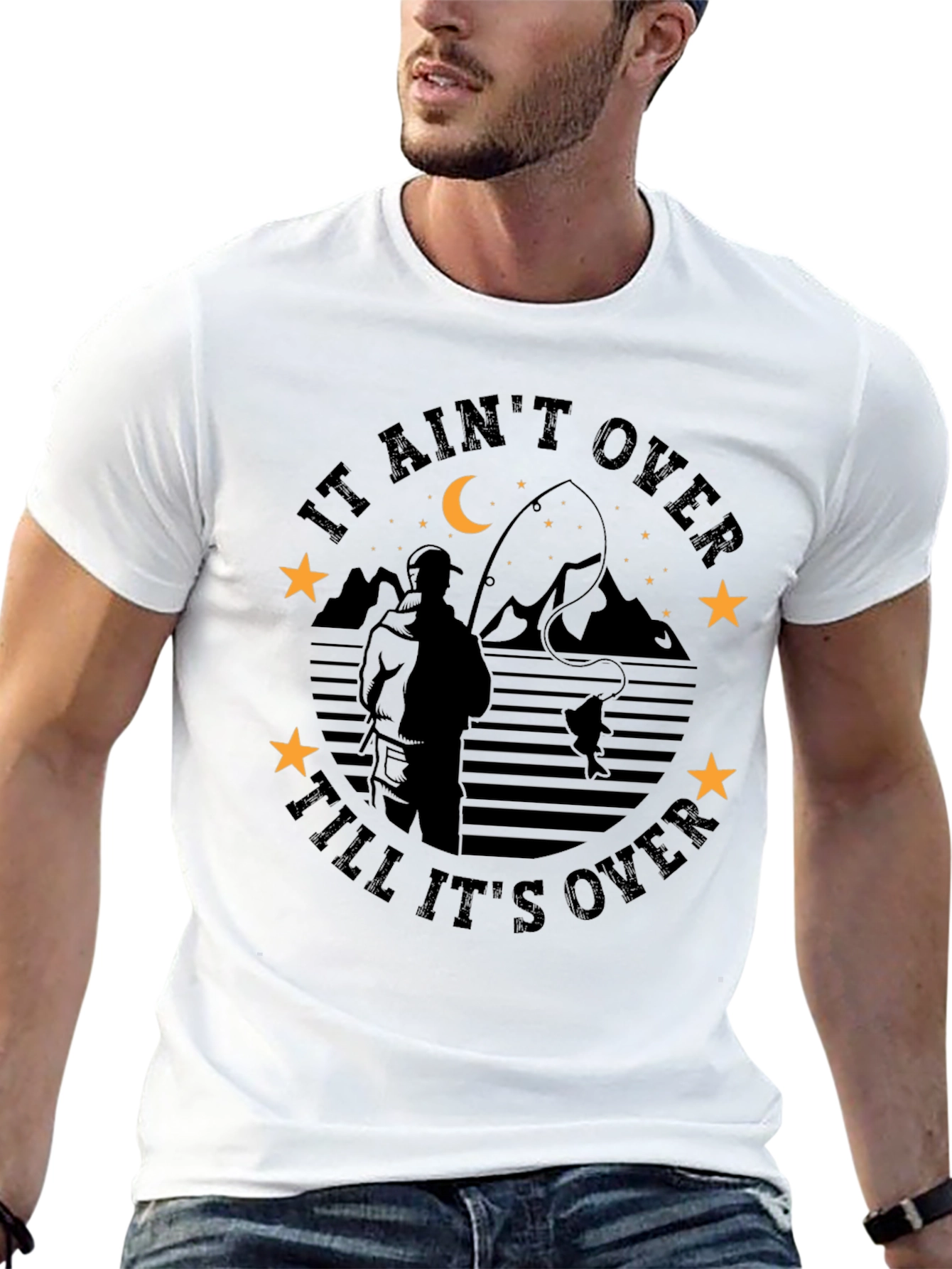 Fishing Silhouette T-Shirt - It Aint Over