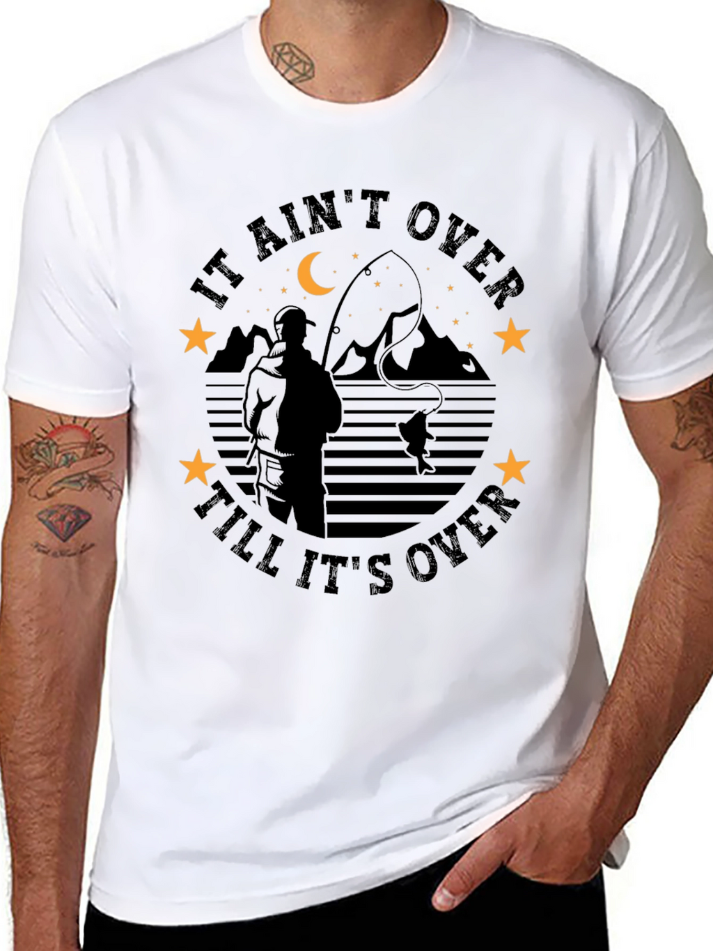 Fishing Silhouette T-Shirt - It Aint Over