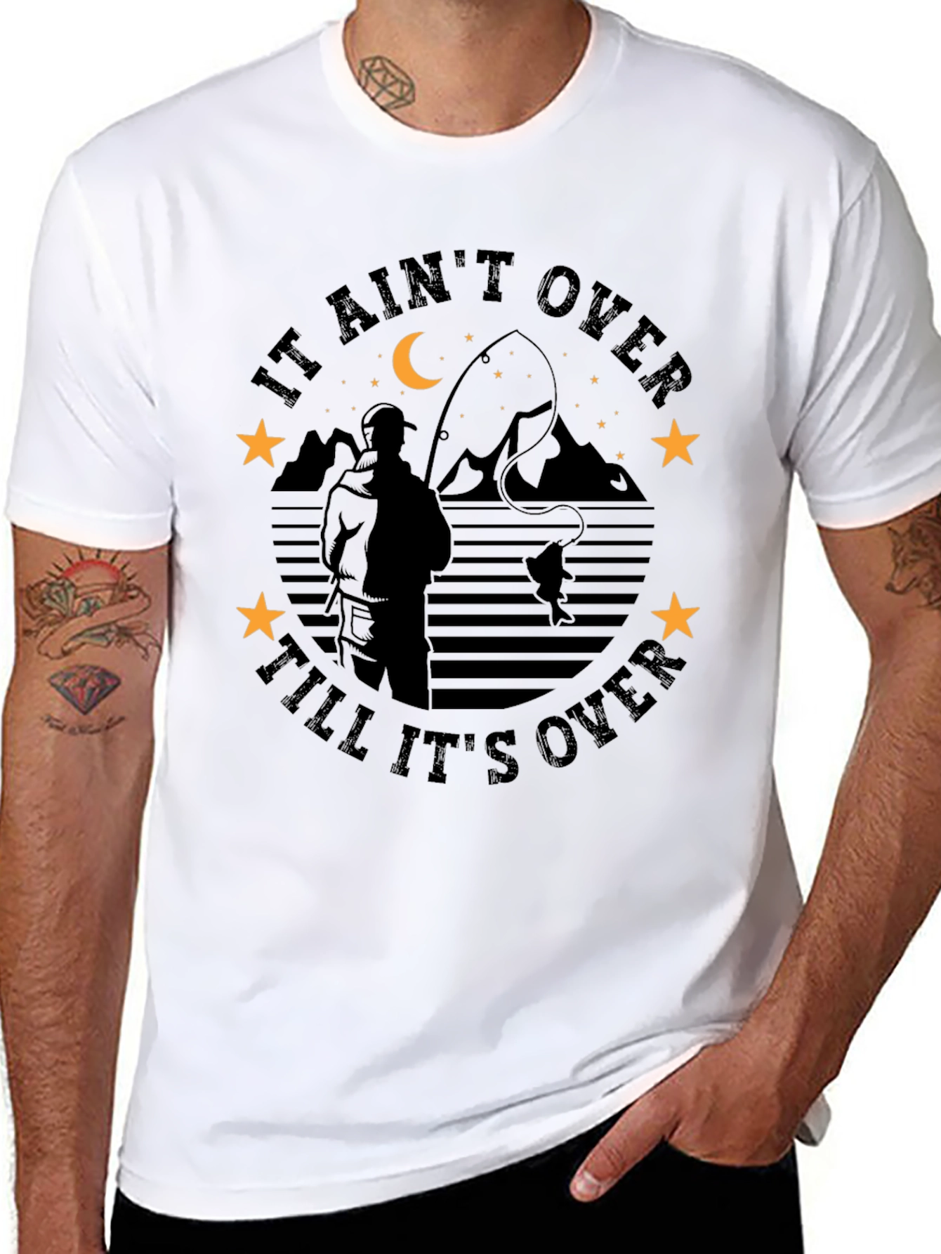 Fishing Silhouette T-Shirt - It Aint Over