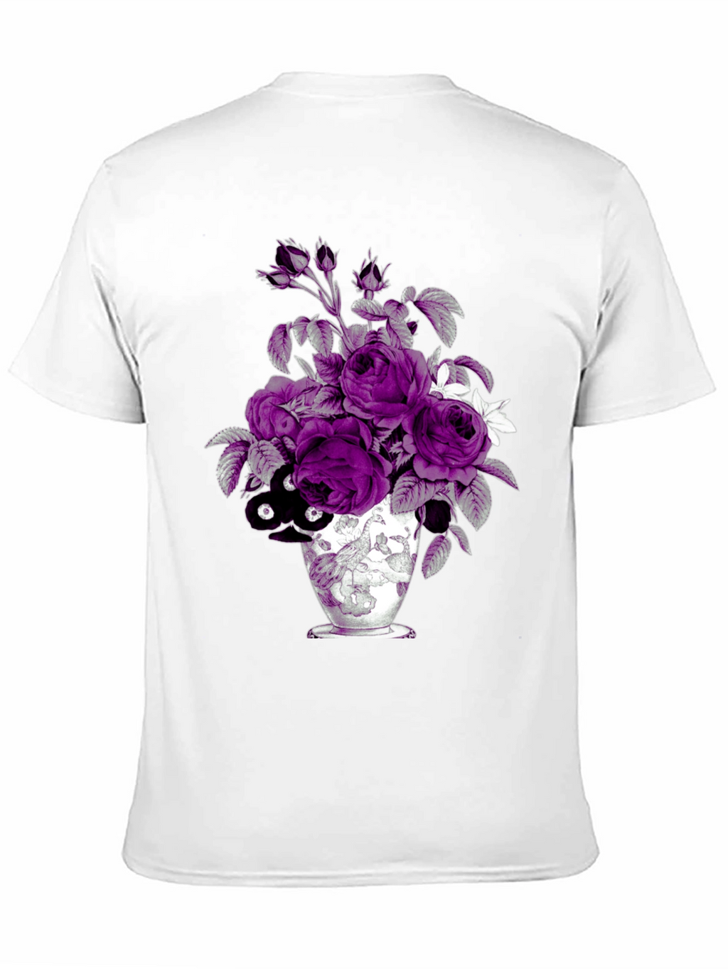 Floral Vase Graphic Tee - Unique Design