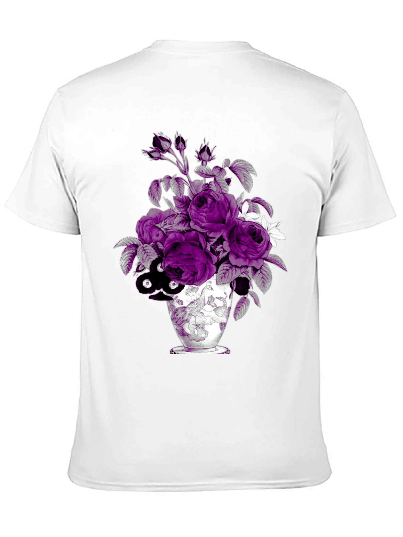 Floral Vase Graphic Tee - Unique Design