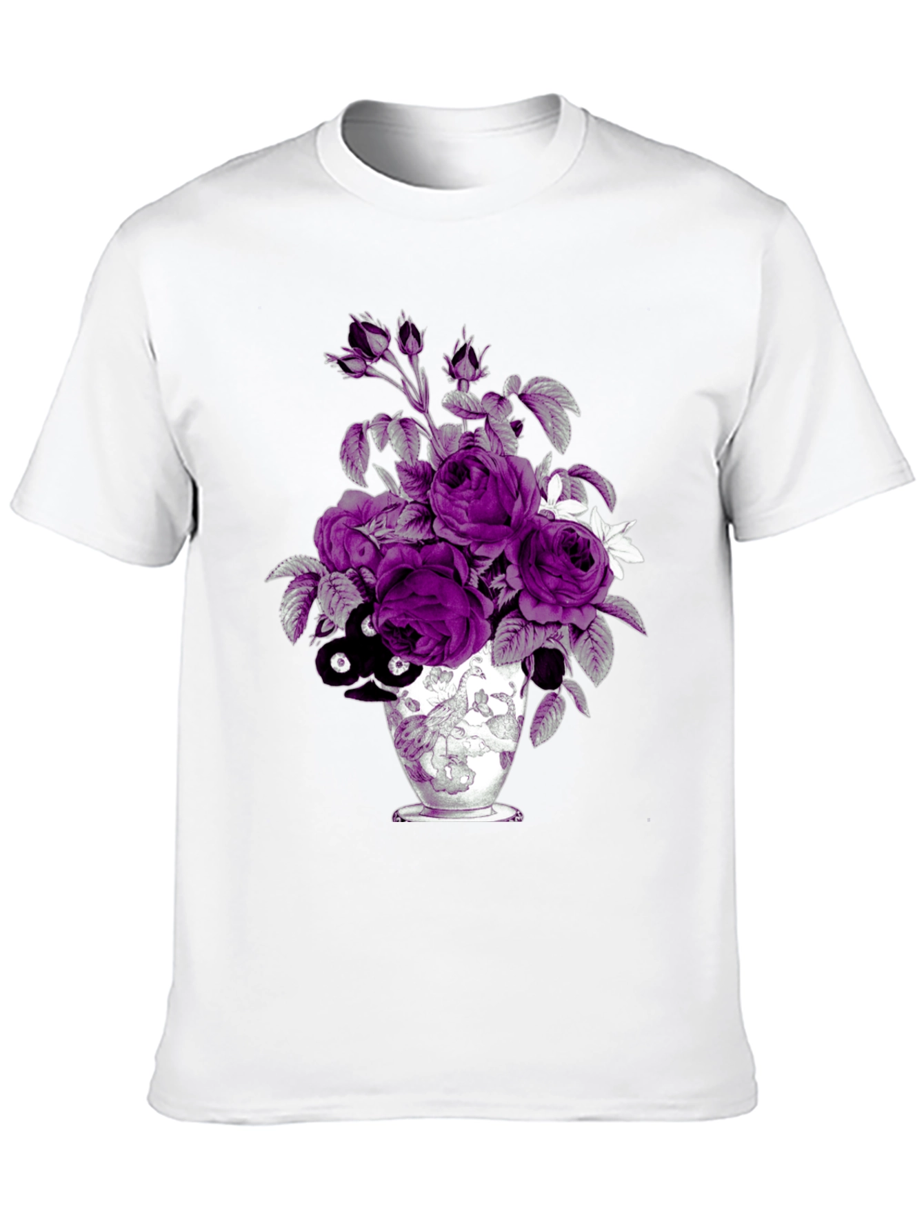 Floral Vase Graphic Tee - Unique Design