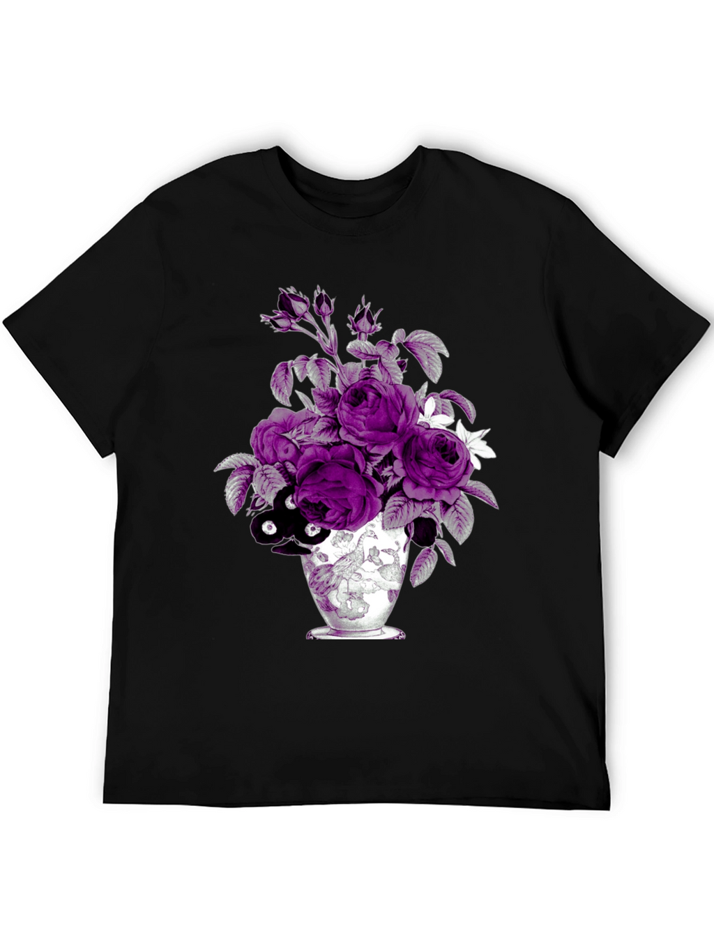 Floral Vase Graphic Tee - Unique Design