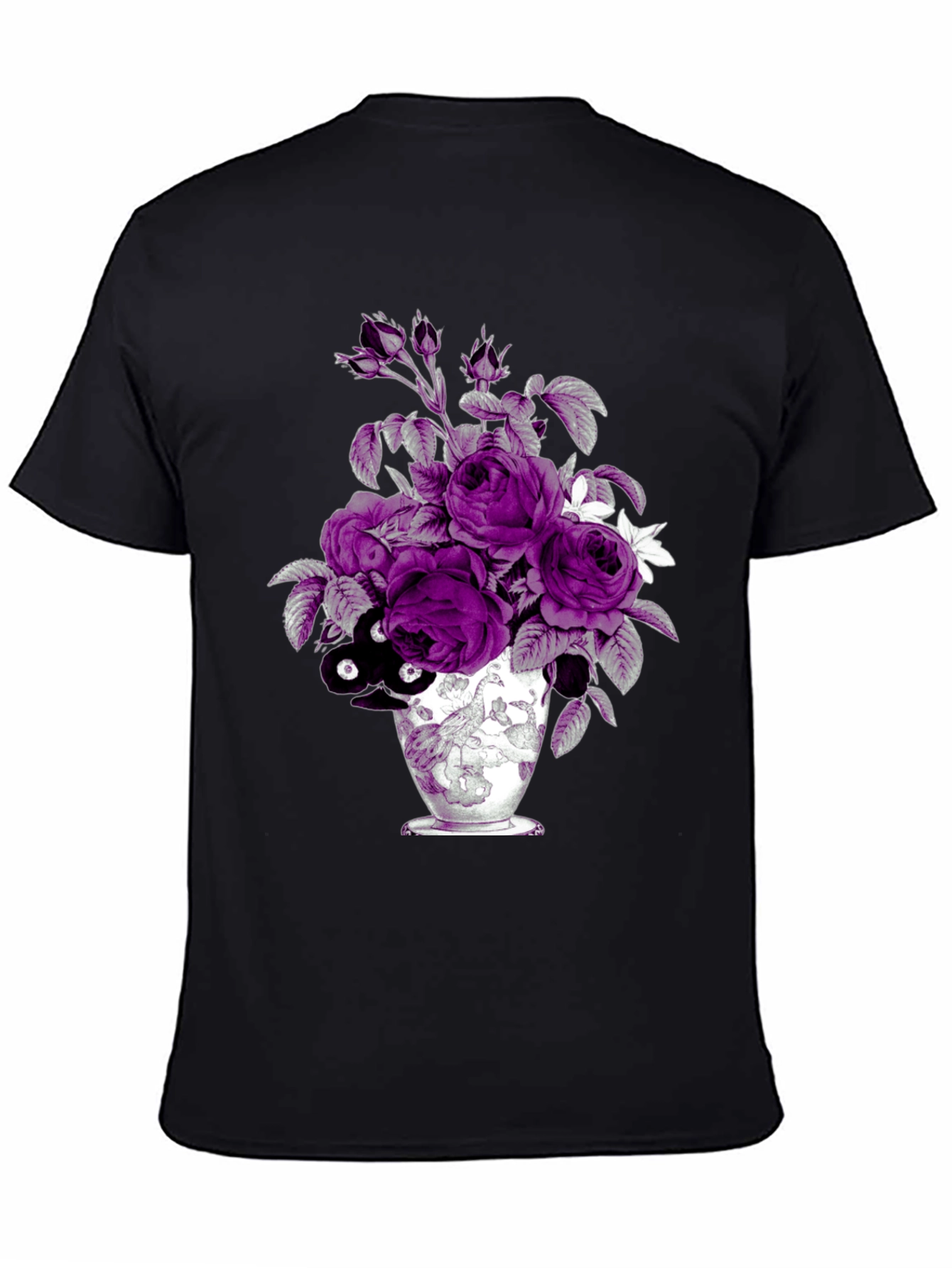 Floral Vase Graphic Tee - Unique Design