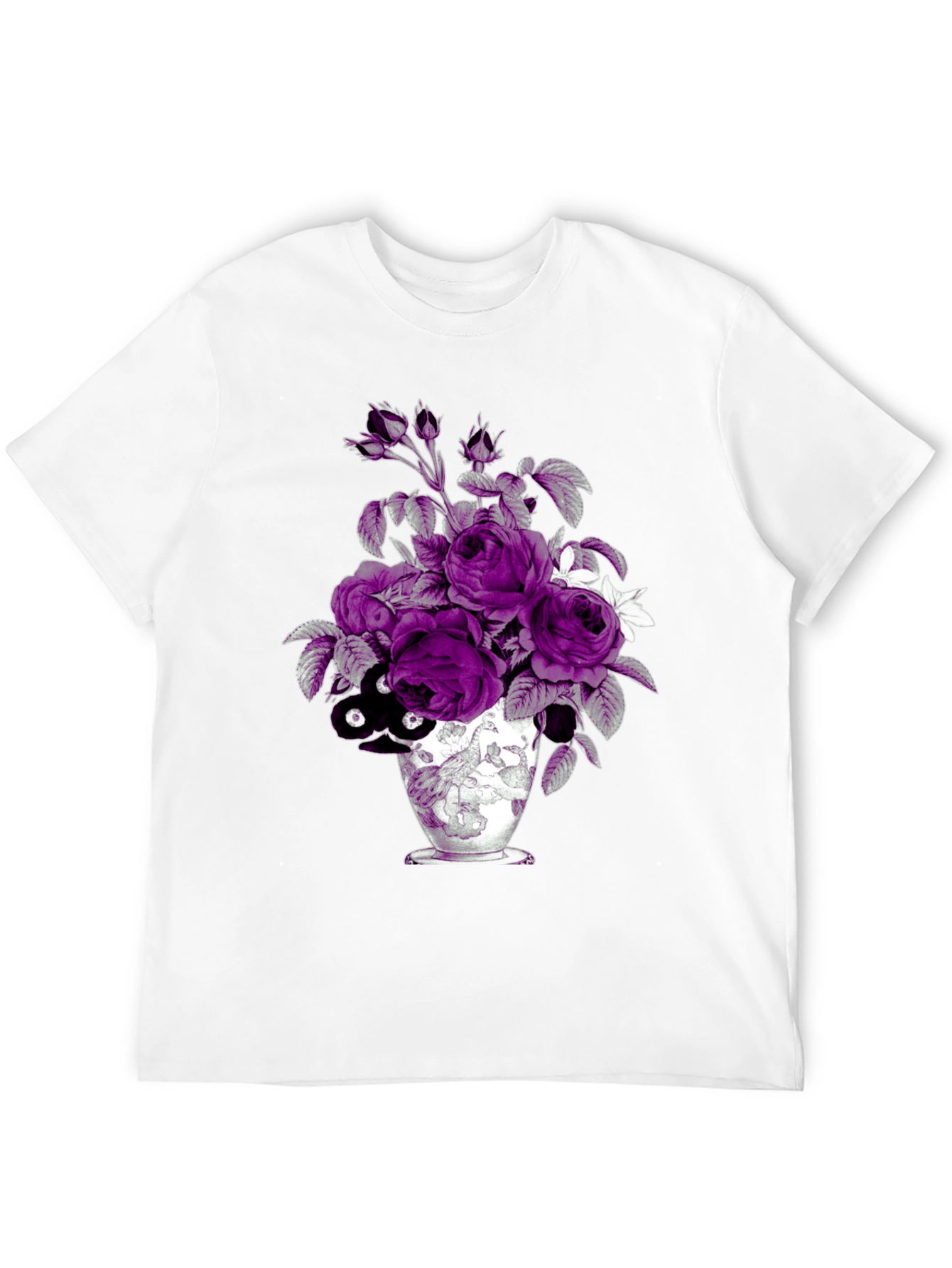 Floral Vase Graphic Tee - Unique Design