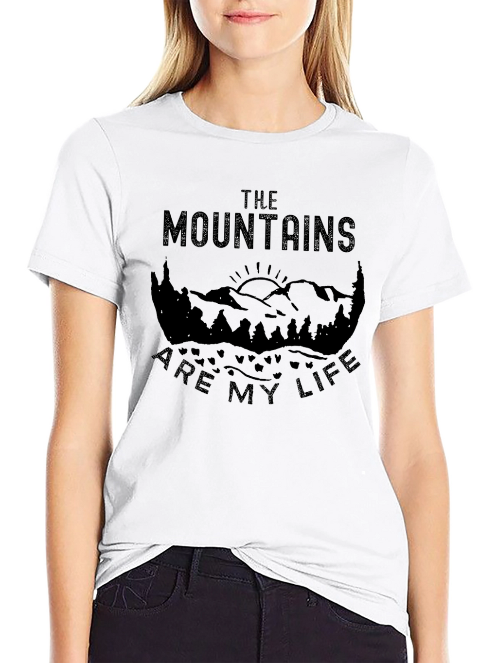Mountains Are My Life Graphic Tee - Black