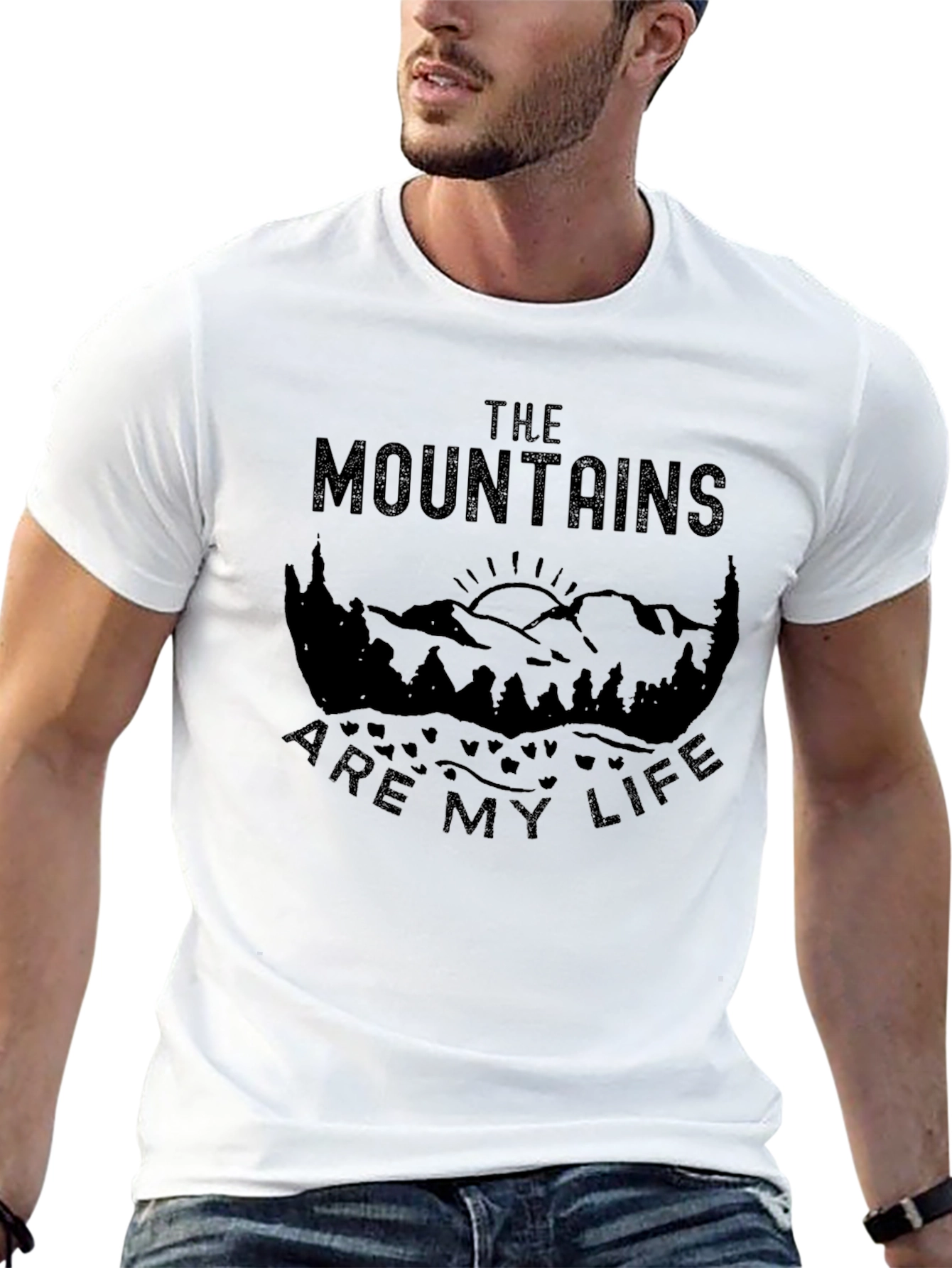 Mountains Are My Life Graphic Tee - Black