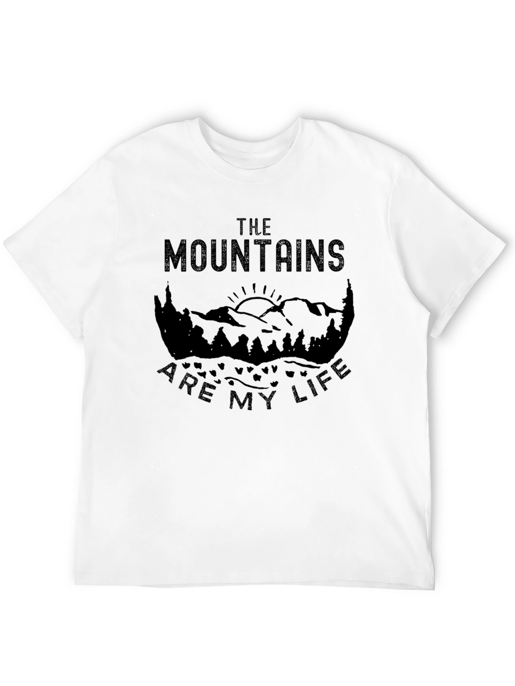 Mountains Are My Life Graphic Tee - Black