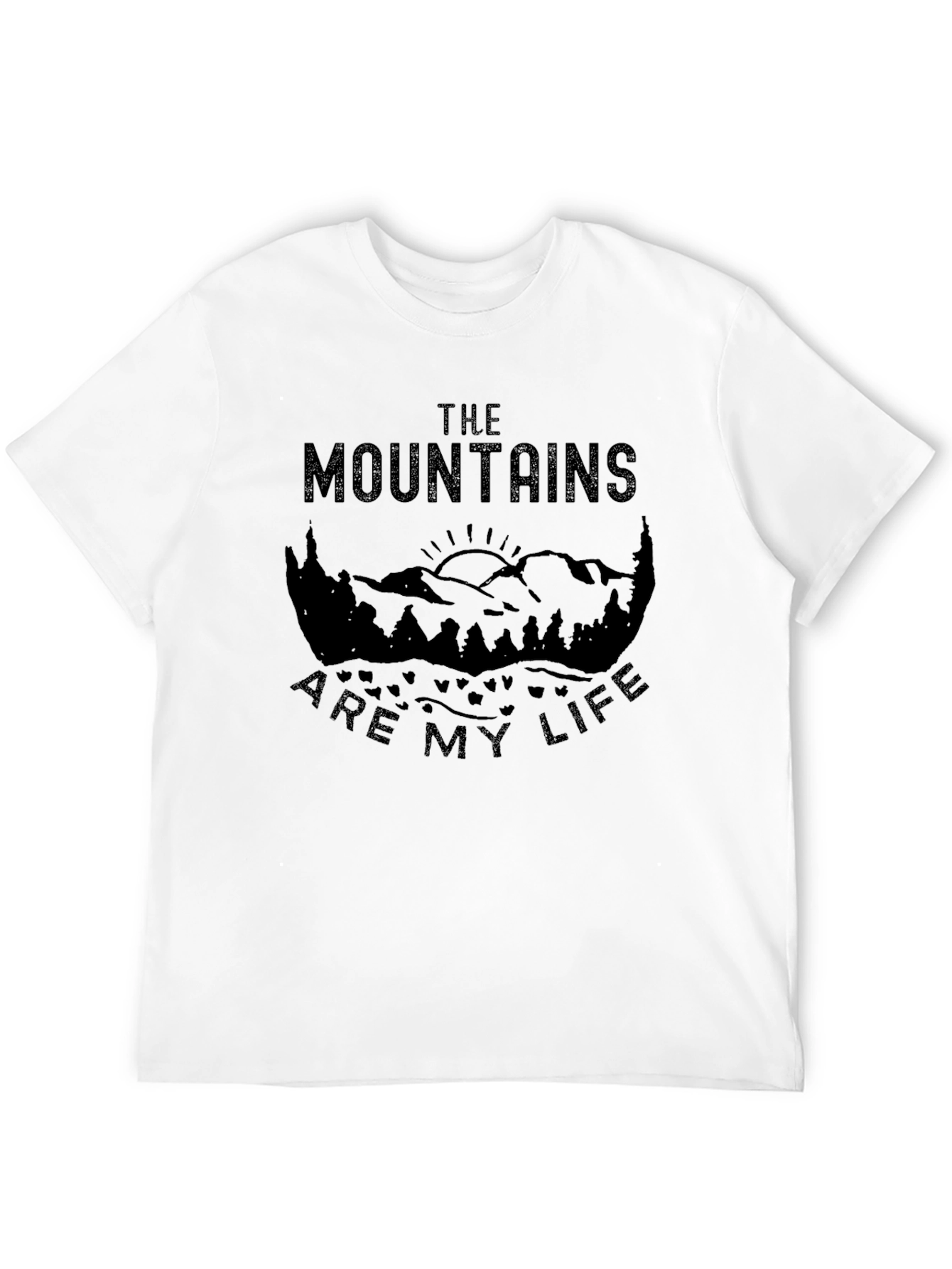 Mountains Are My Life Graphic Tee - Black