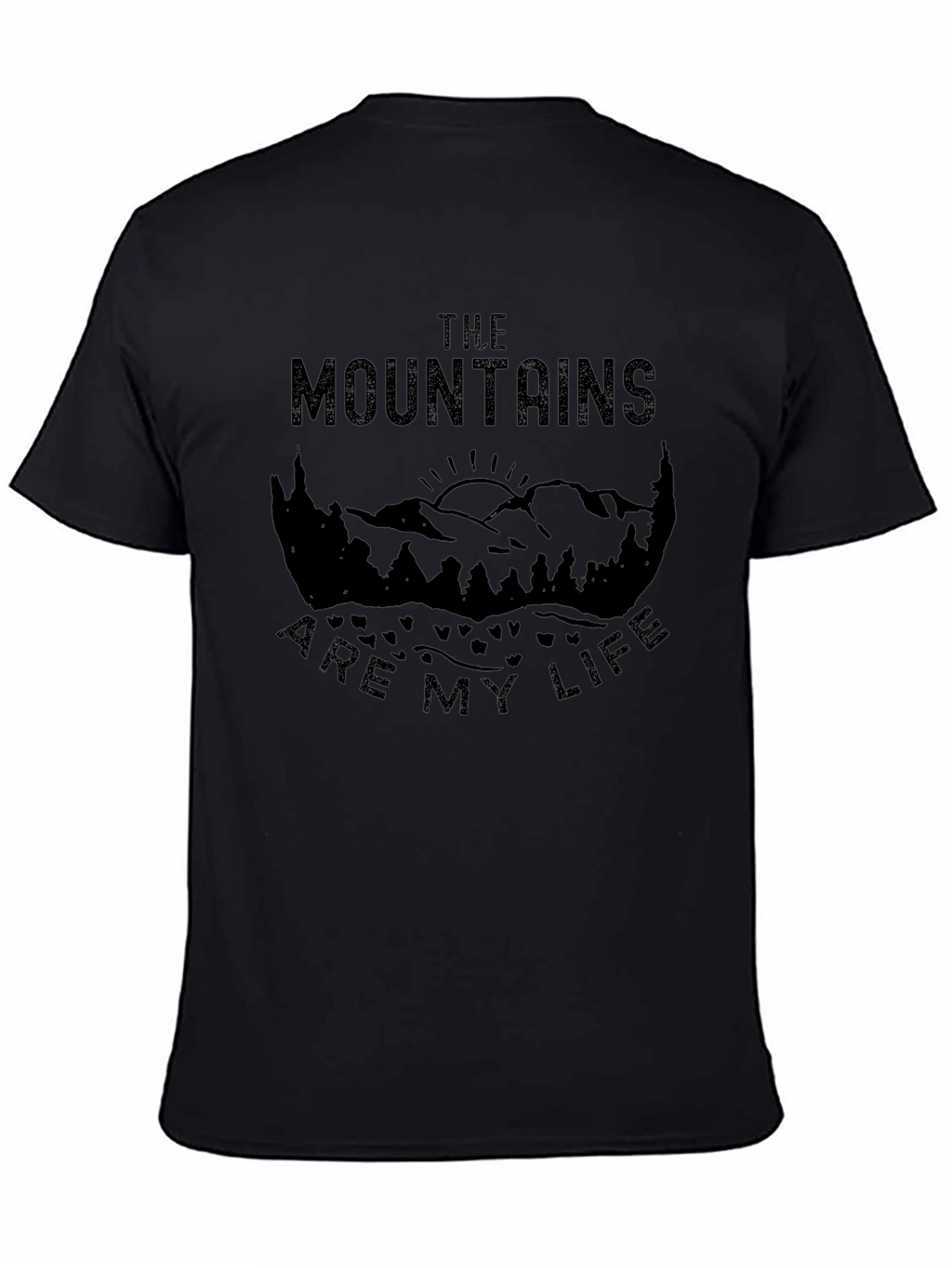 Mountains Are My Life Graphic Tee - Black