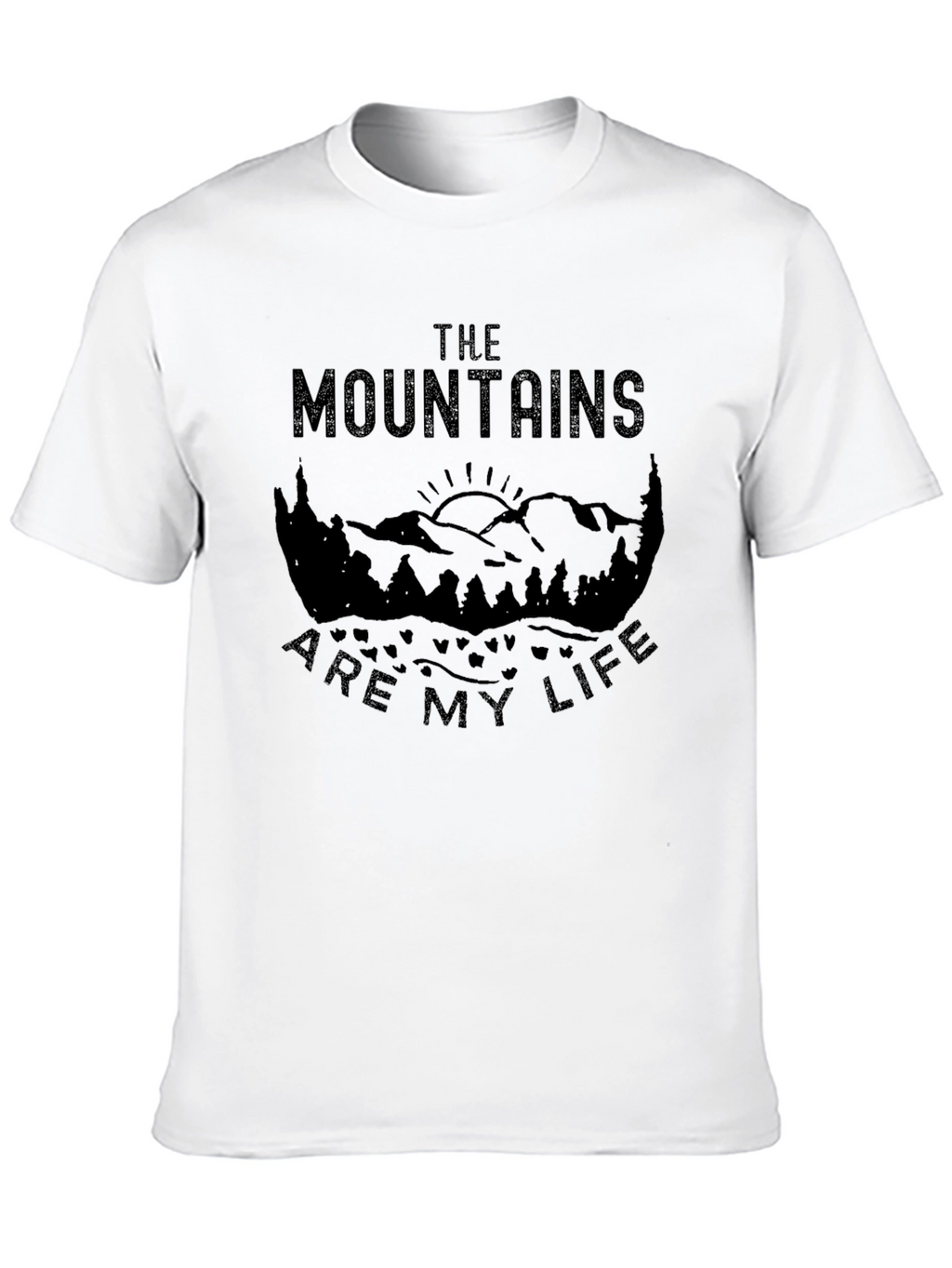 Mountains Are My Life Graphic Tee - Black