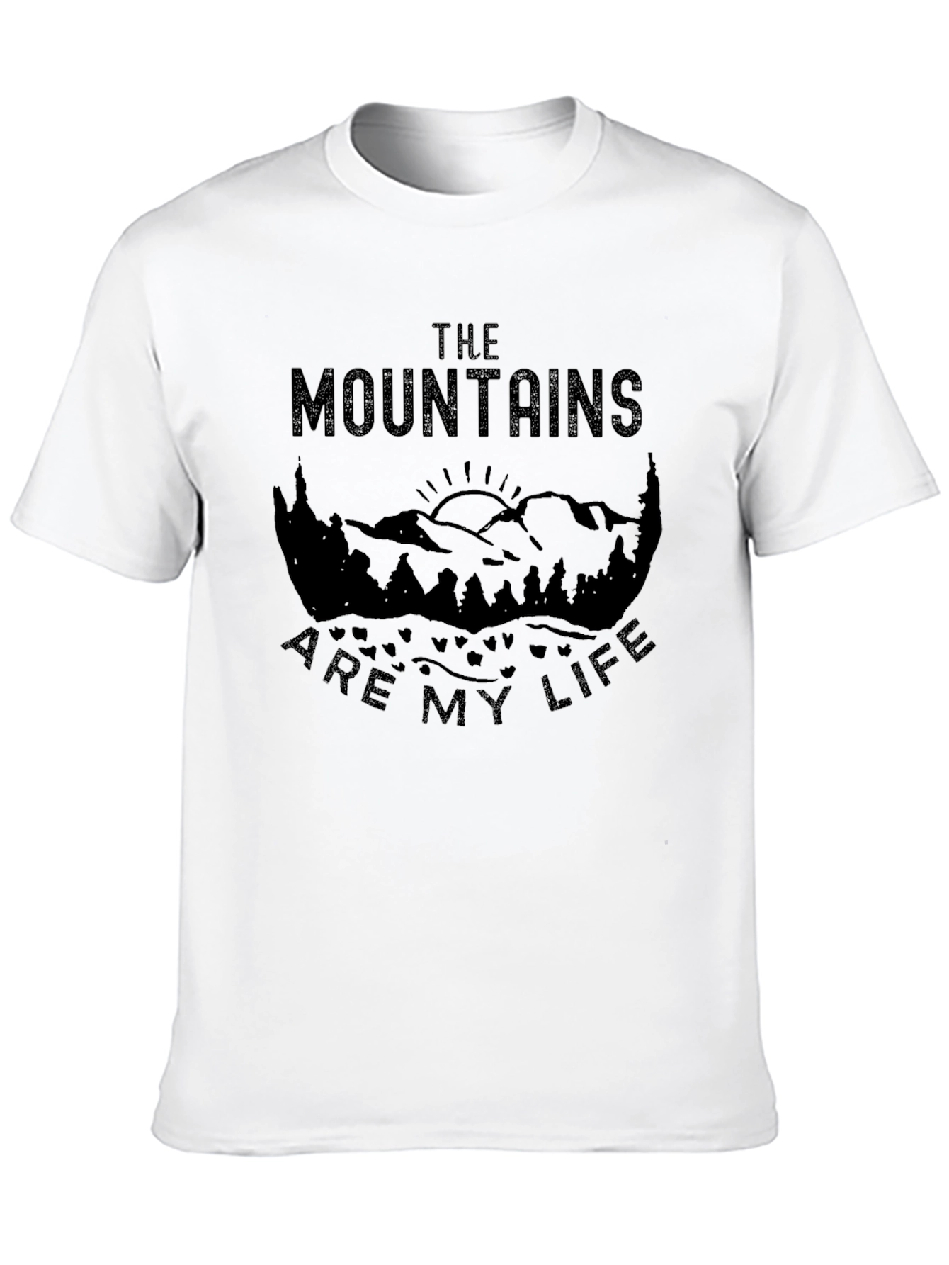 Mountains Are My Life Graphic Tee - Black