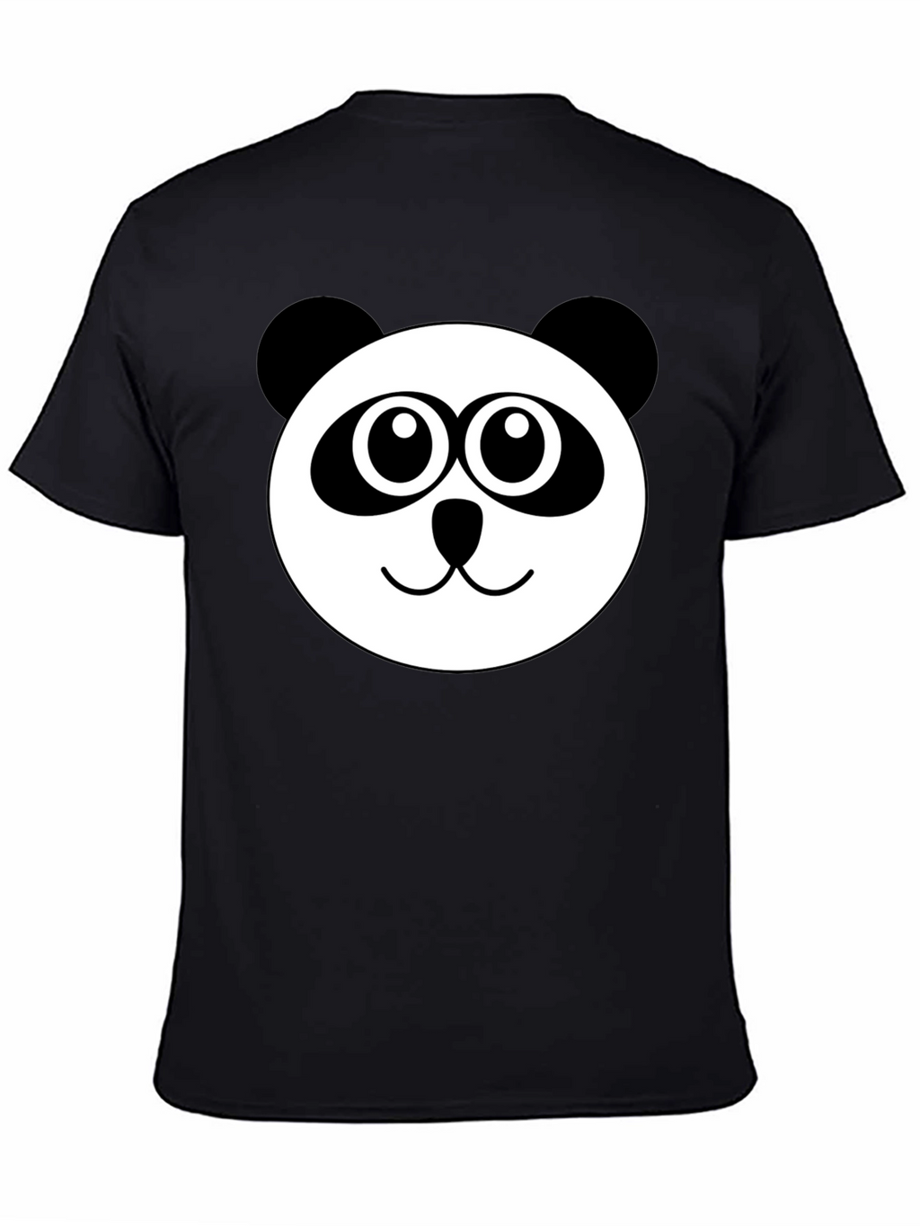 Cute Panda Face Black T-Shirt