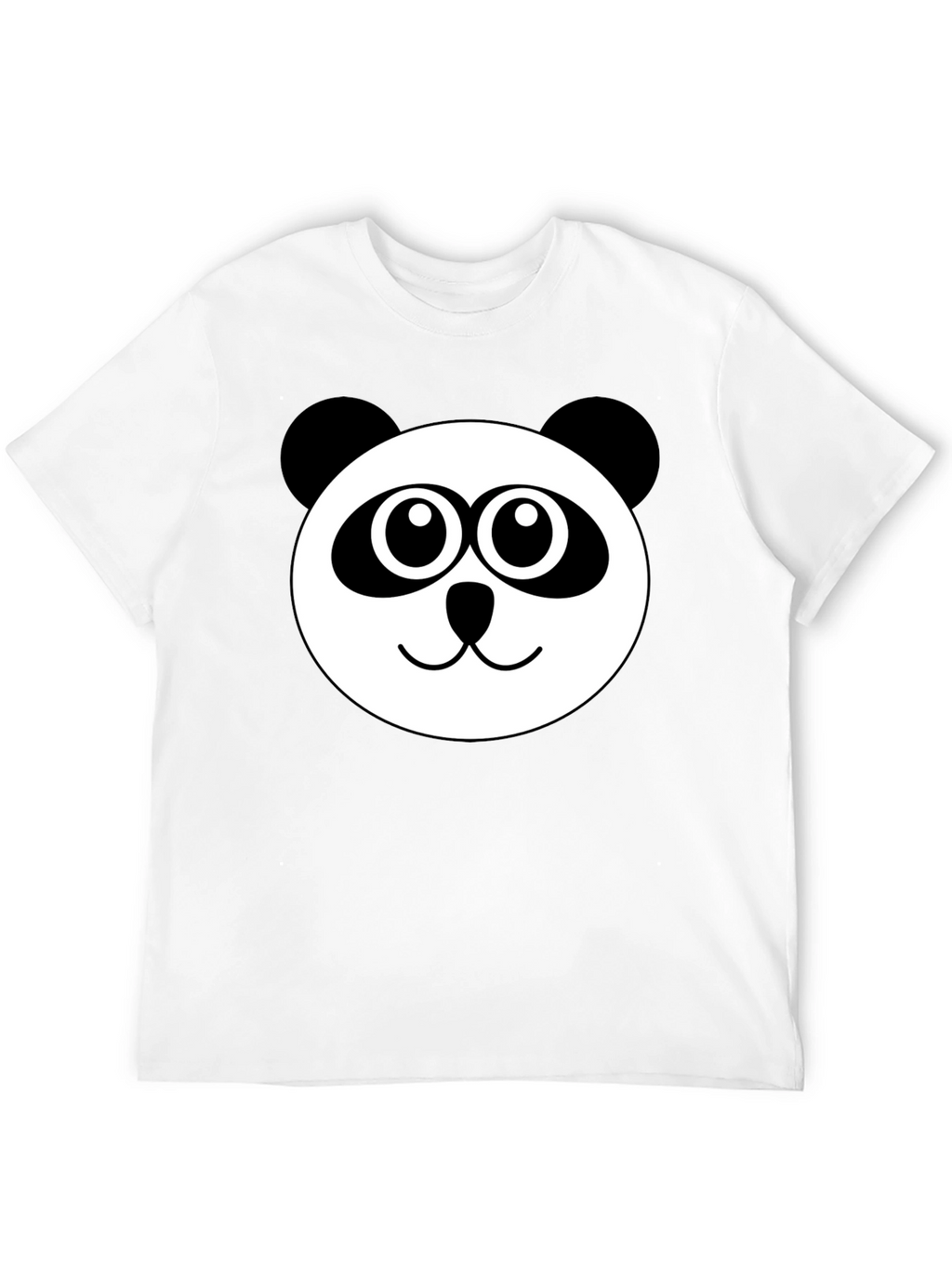 Cute Panda Face Black T-Shirt