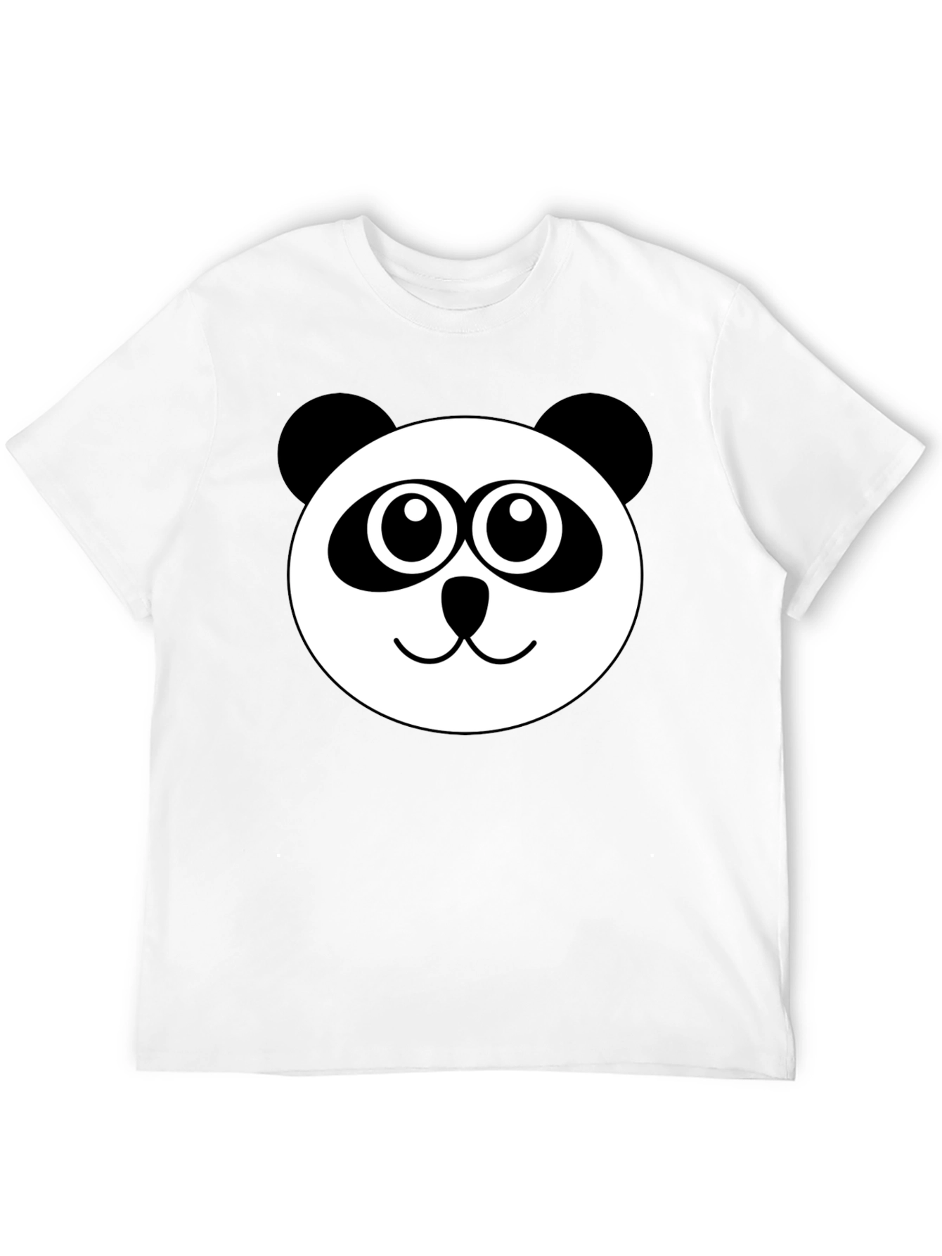 Cute Panda Face Black T-Shirt