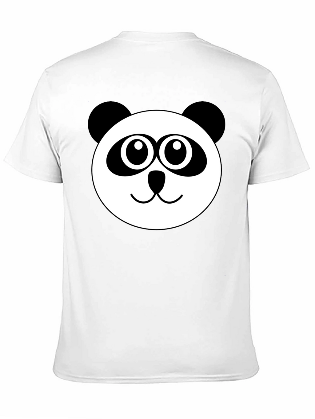 Cute Panda Face Black T-Shirt