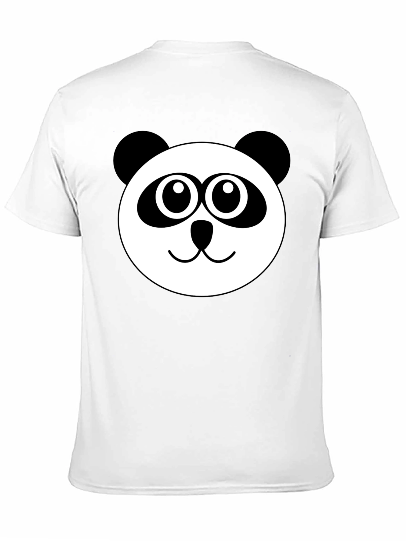 Cute Panda Face Black T-Shirt