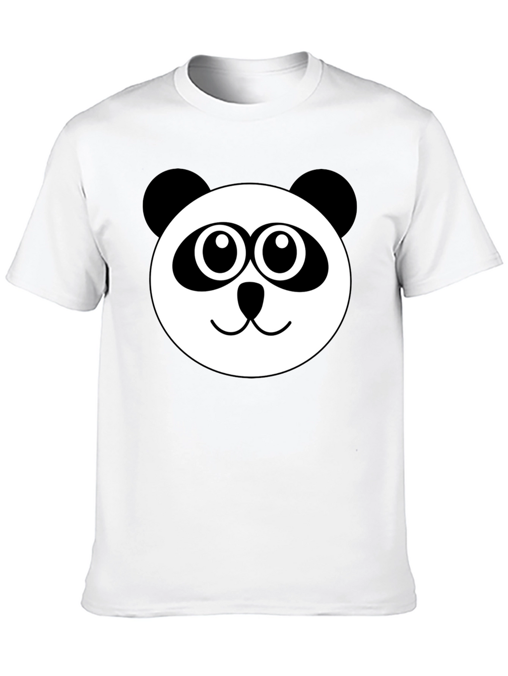Cute Panda Face Black T-Shirt
