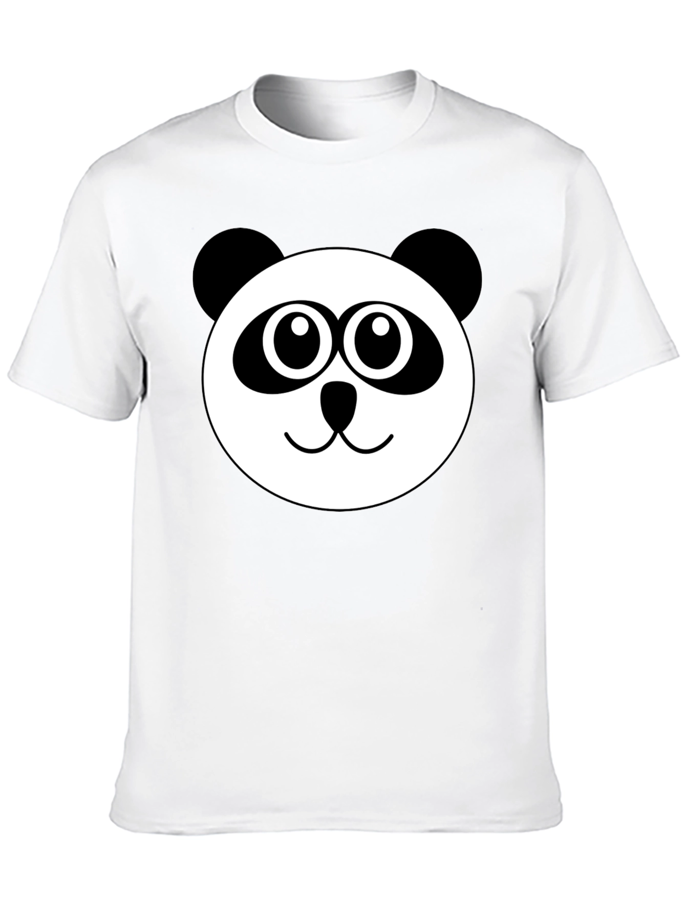 Cute Panda Face Black T-Shirt