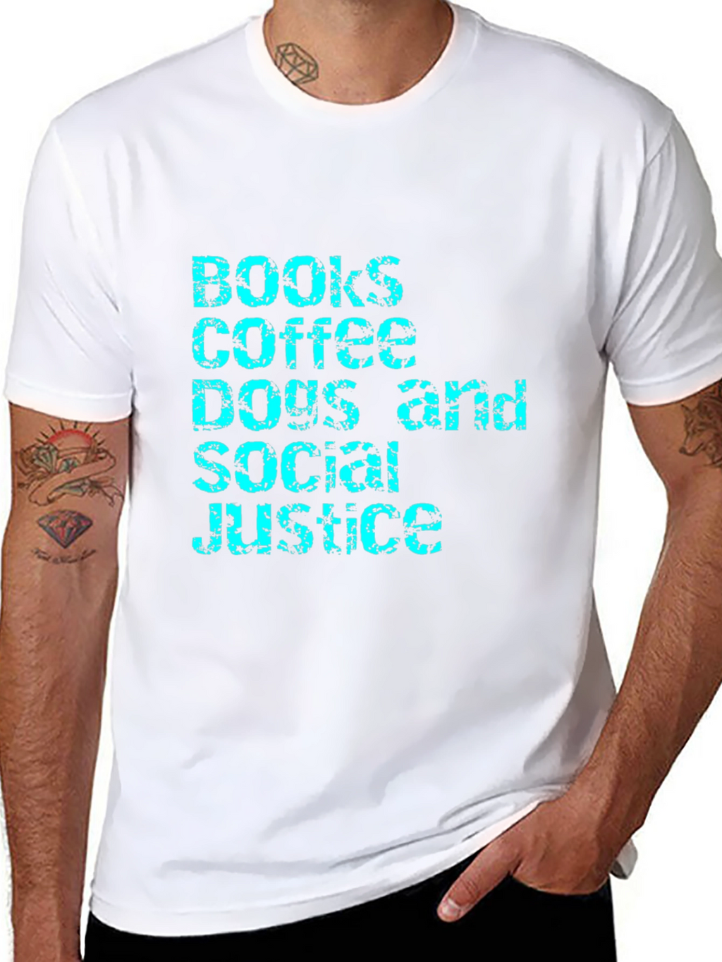 Books Coffee Dogs Social Justice T-Shirt
