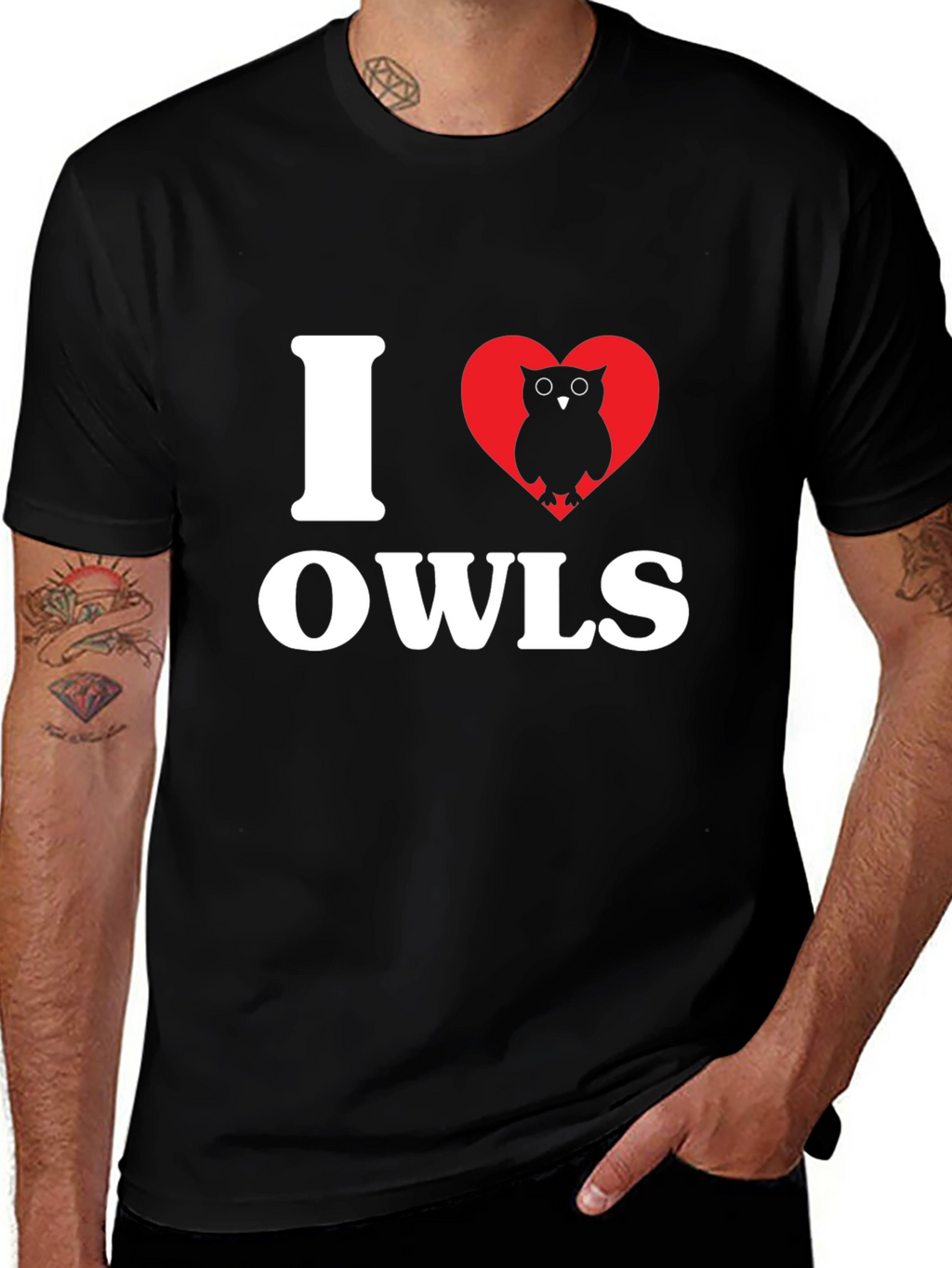 I Love Owls Graphic T-Shirt - Casual Cotton Tee