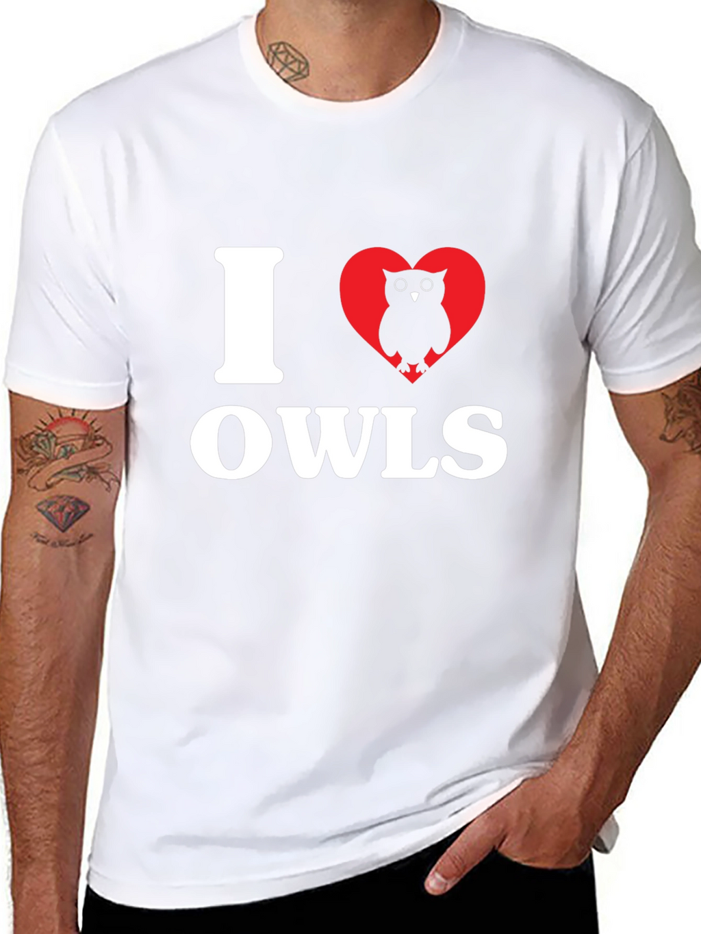 I Love Owls Graphic T-Shirt - Casual Cotton Tee