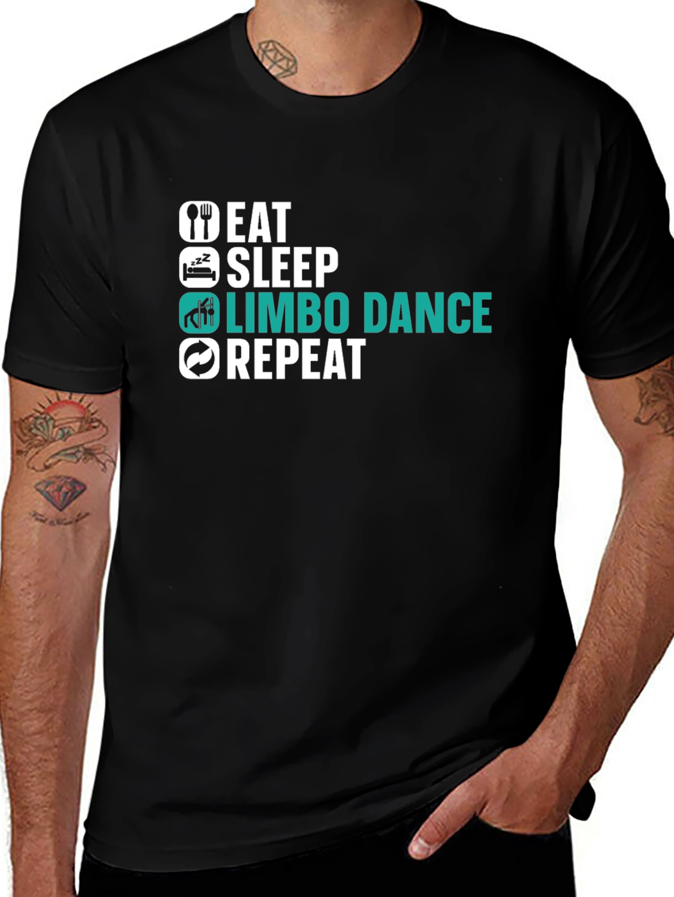Eat Sleep Limbo Dance Repeat Black T-Shirt
