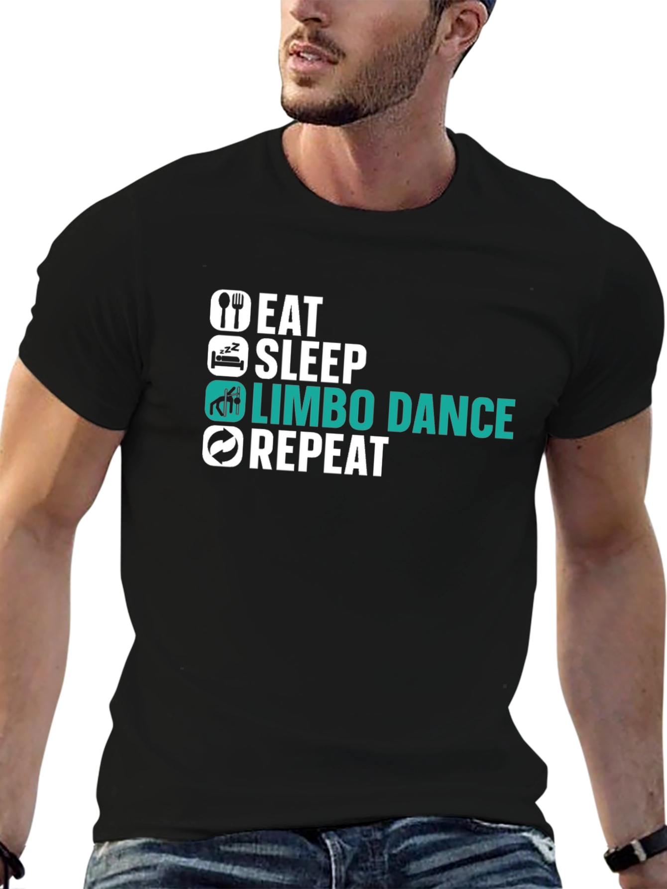 Eat Sleep Limbo Dance Repeat Black T-Shirt