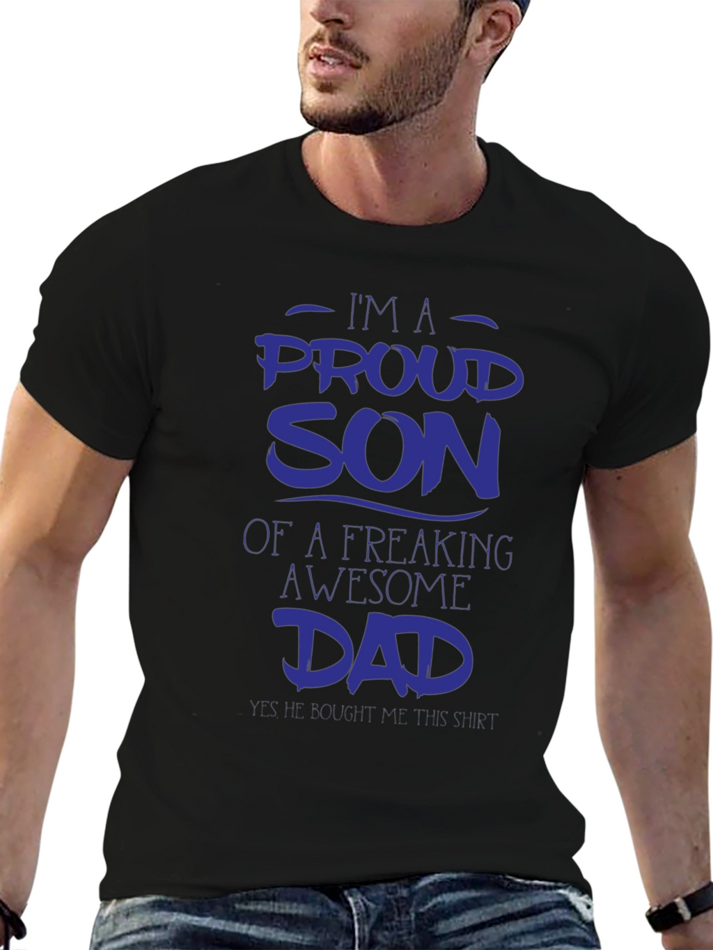 Proud Son Awesome Dad Graphic Tee