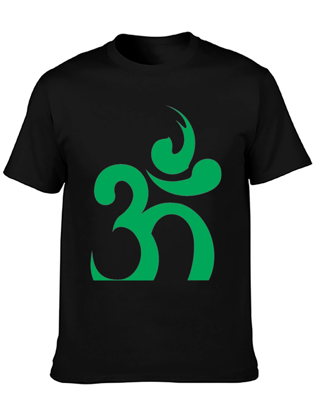 Om Symbol T-Shirt - Black with Green Design