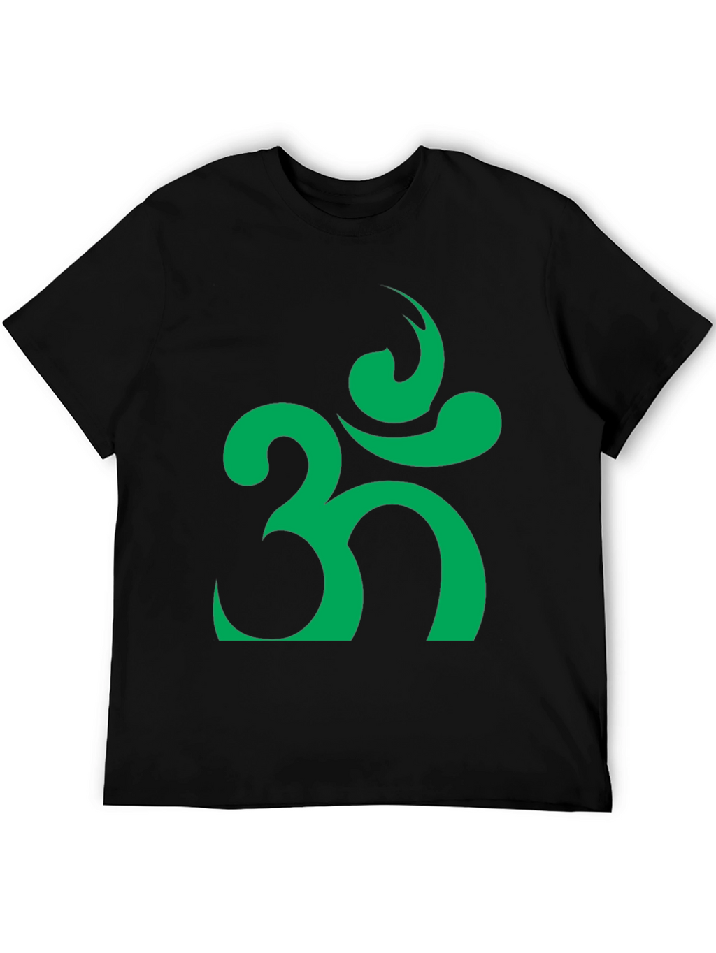 Om Symbol T-Shirt - Black with Green Design
