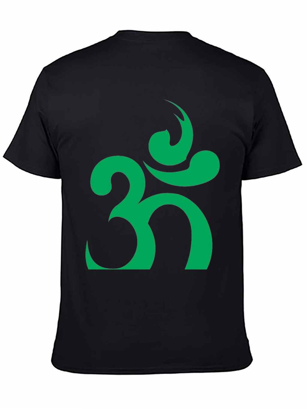 Om Symbol T-Shirt - Black with Green Design