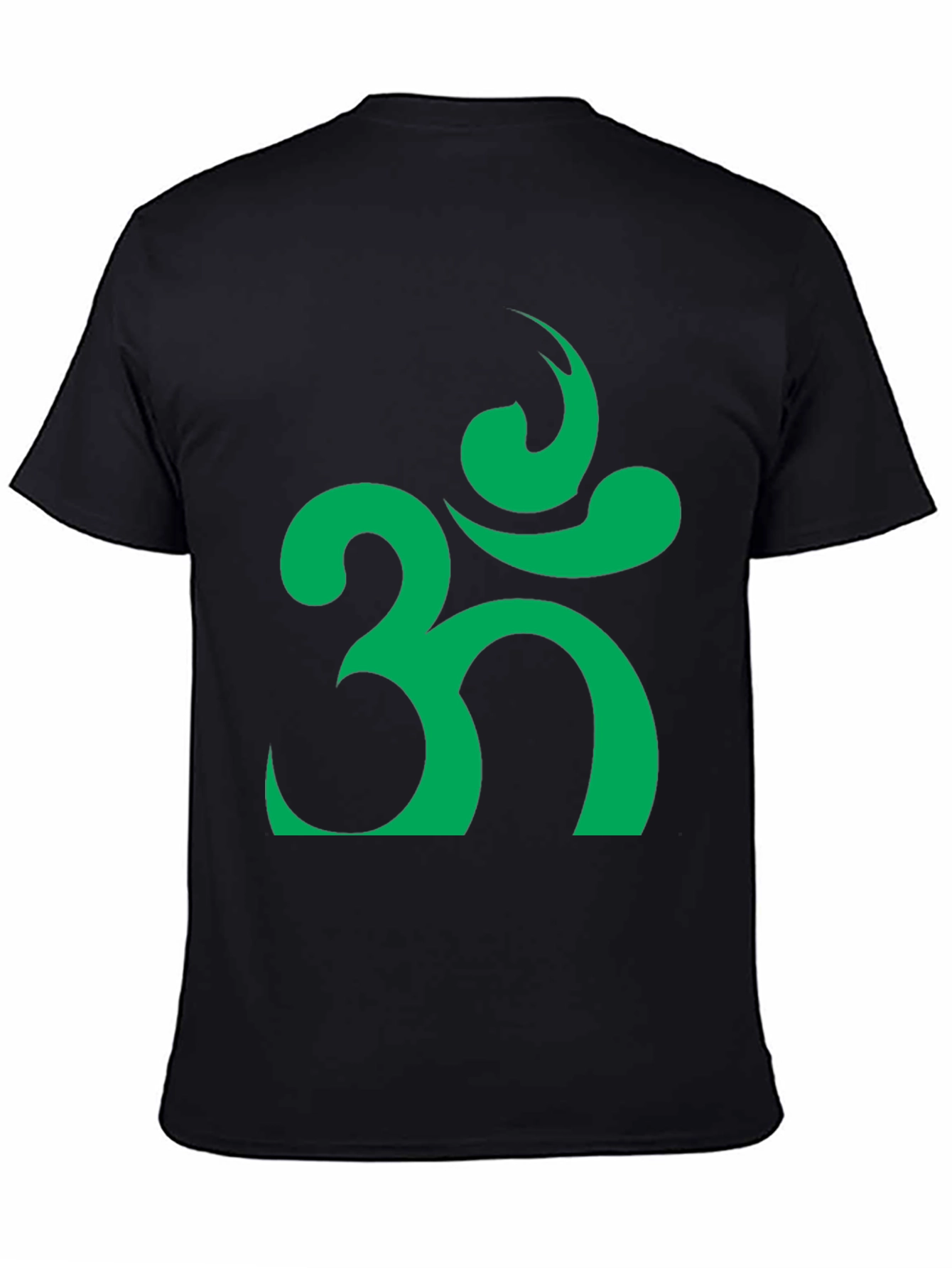 Om Symbol T-Shirt - Black with Green Design