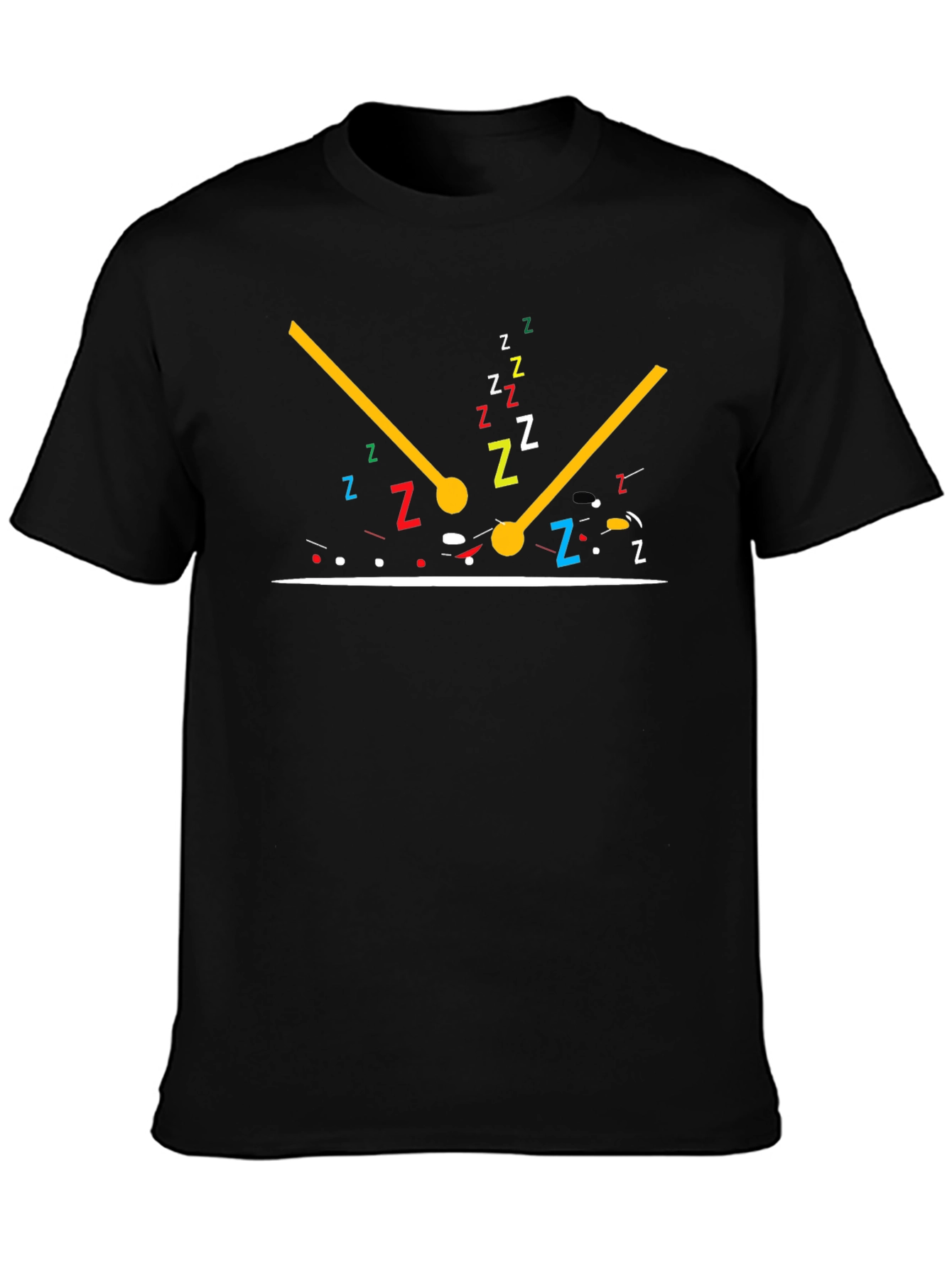 Snoozing Clock Hands Graphic T-Shirt