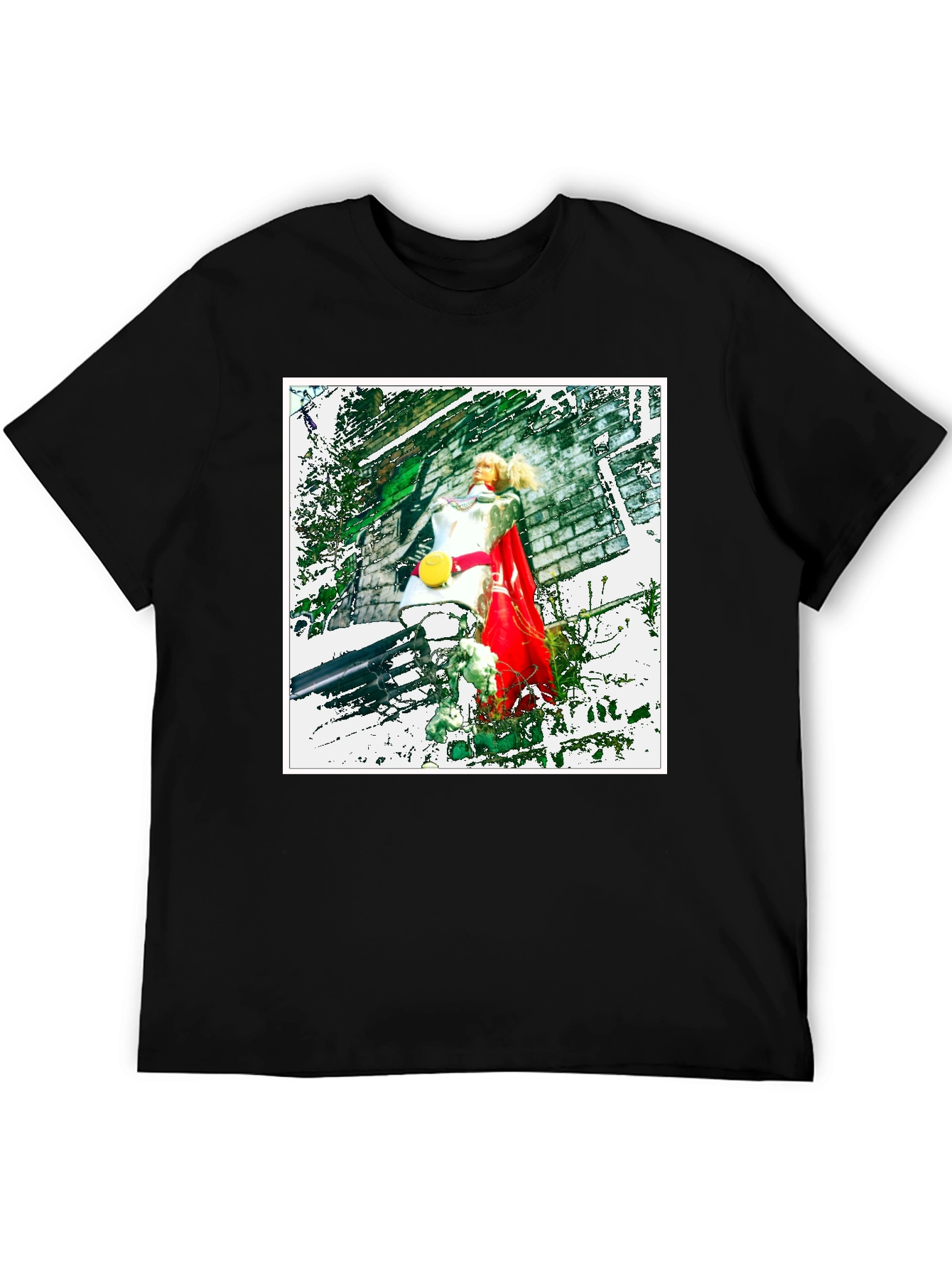 Black T-Shirt with Unique Artistic Print