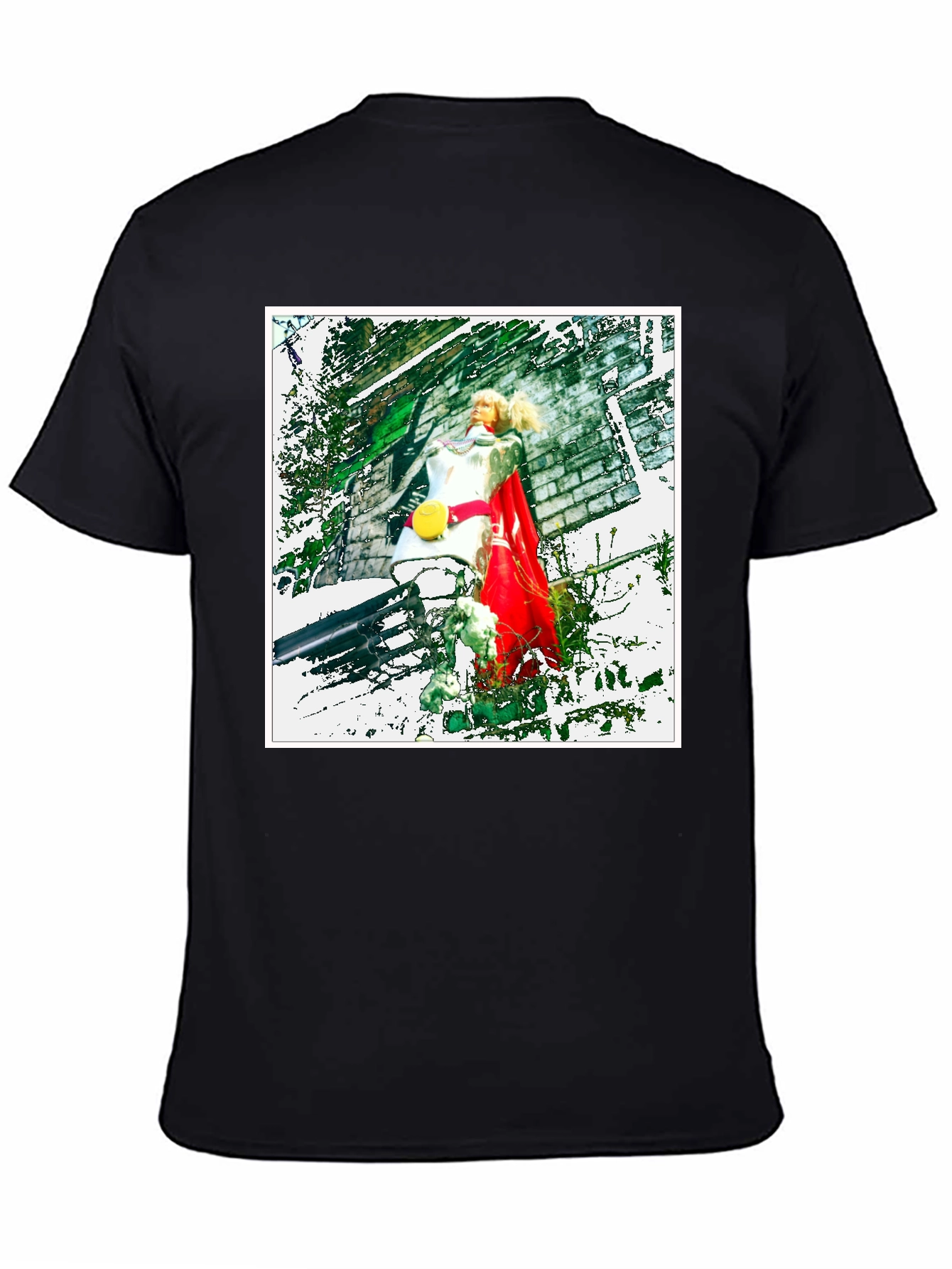 Black T-Shirt with Unique Artistic Print